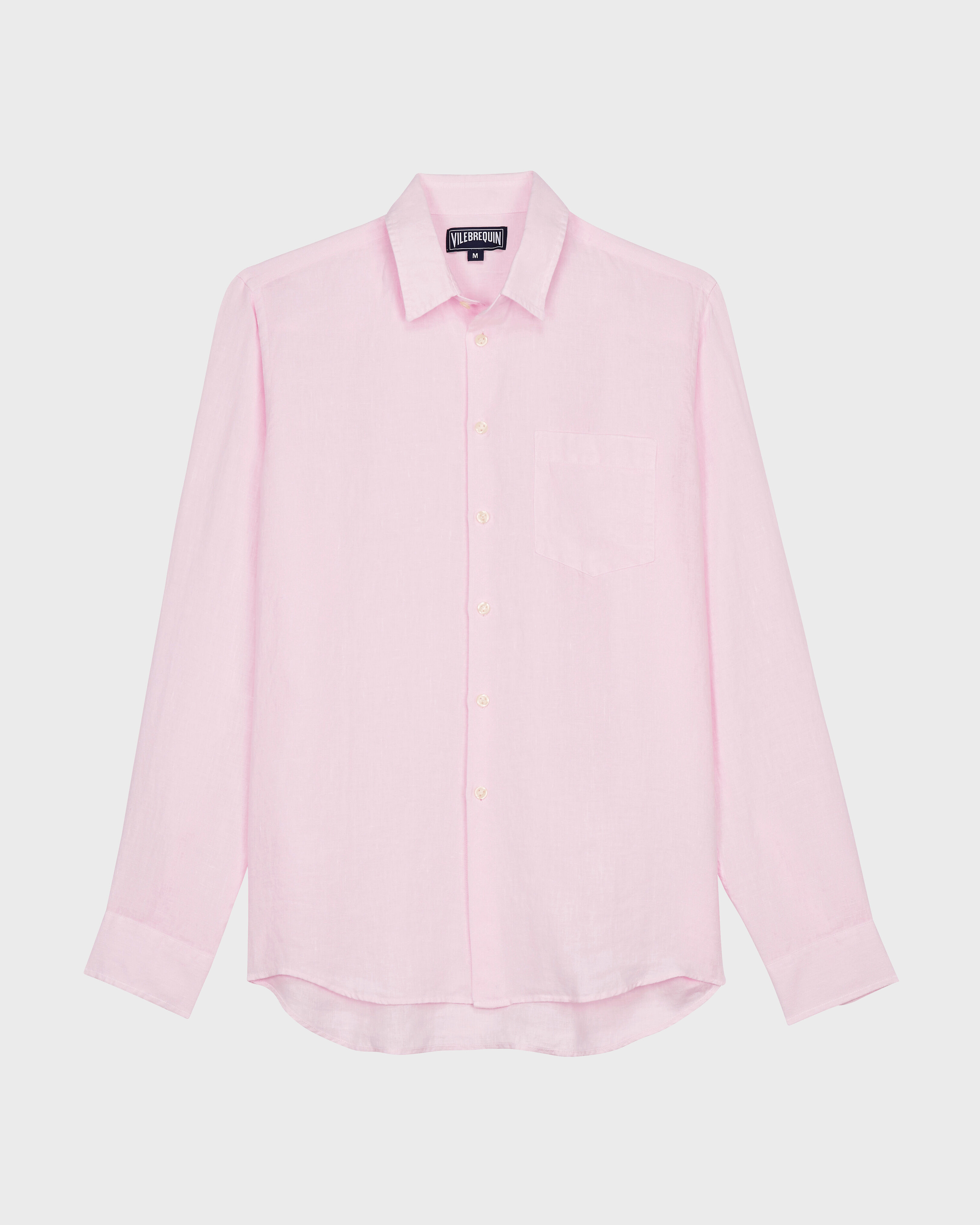 Camisa de lino lisa para hombre BALLET SHOE front view