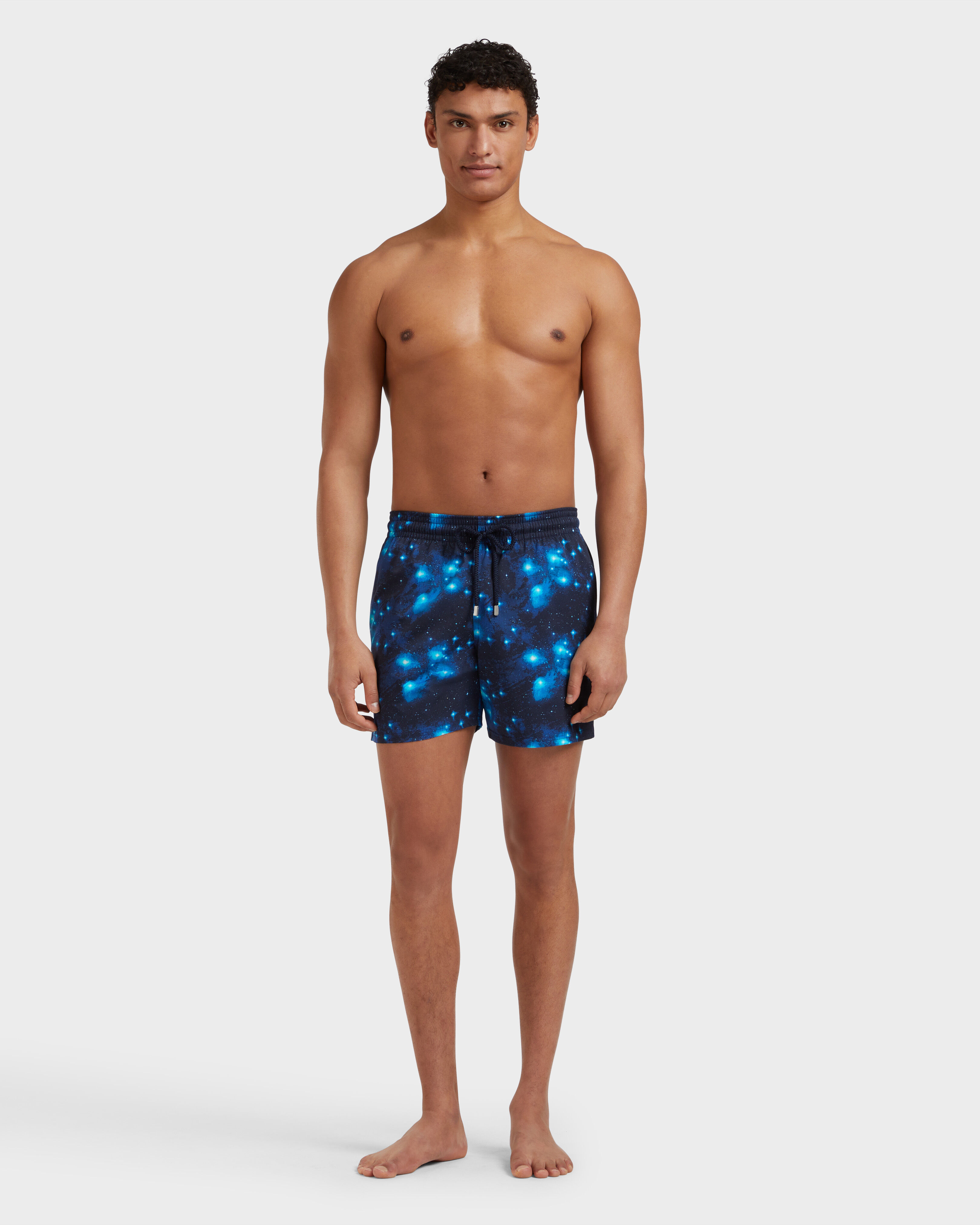 Men Stretch Short Swim Shorts Pégase NAVY frontworn view