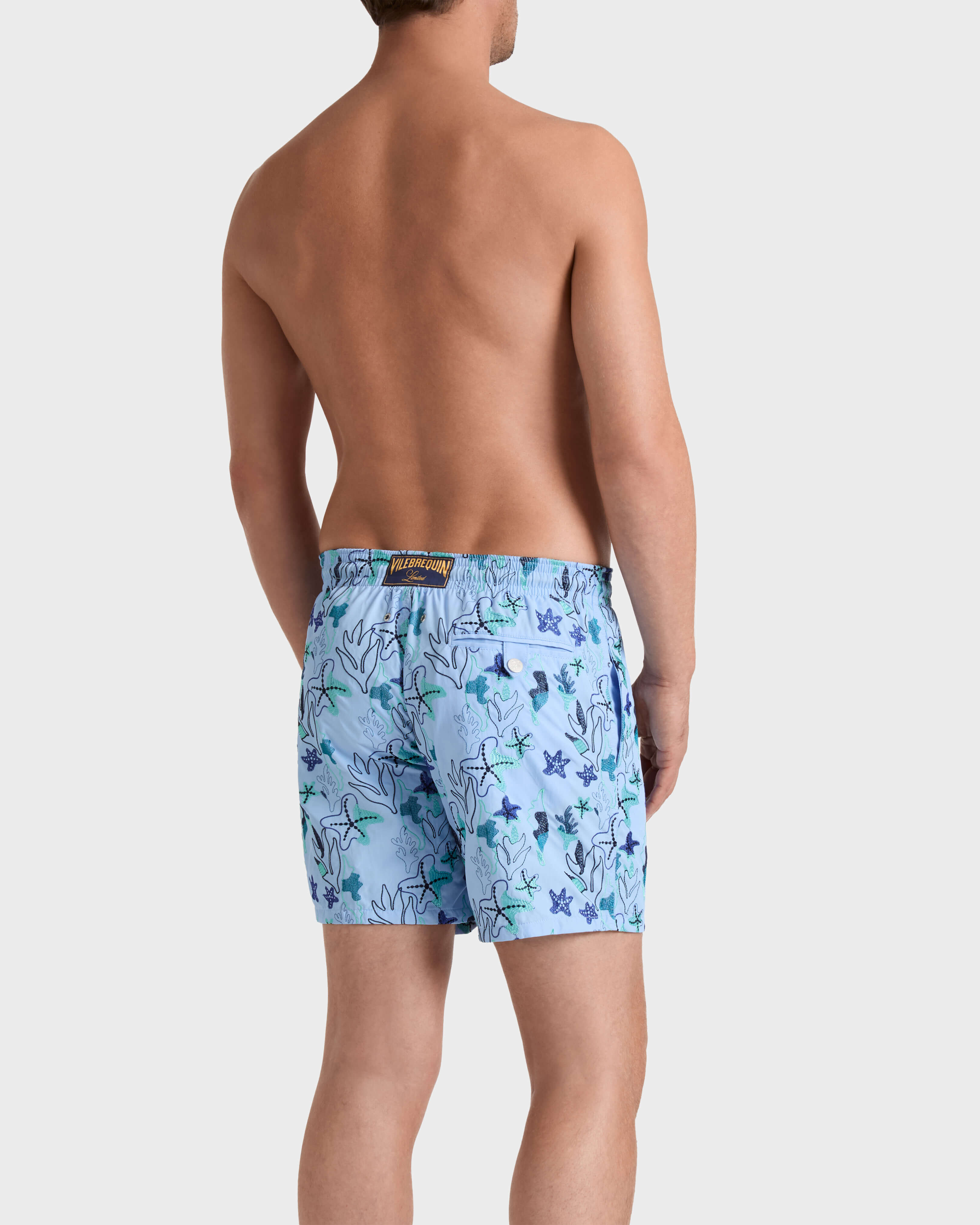 Maillot de bain brodé Seaweed - Édition limitée FLEUR DE LIN backworn view