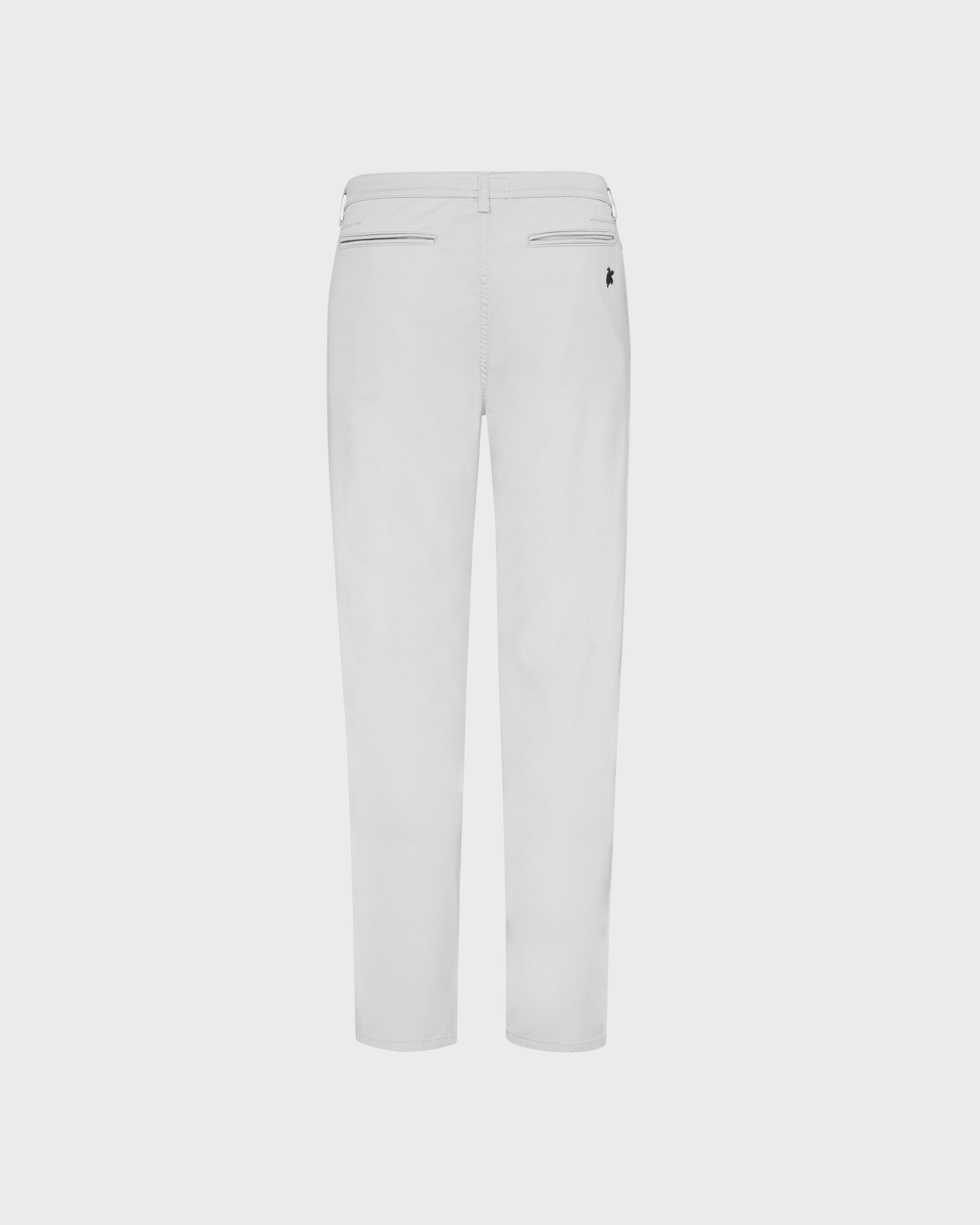 Men Tencel Satin Regular Pants WHITE back view