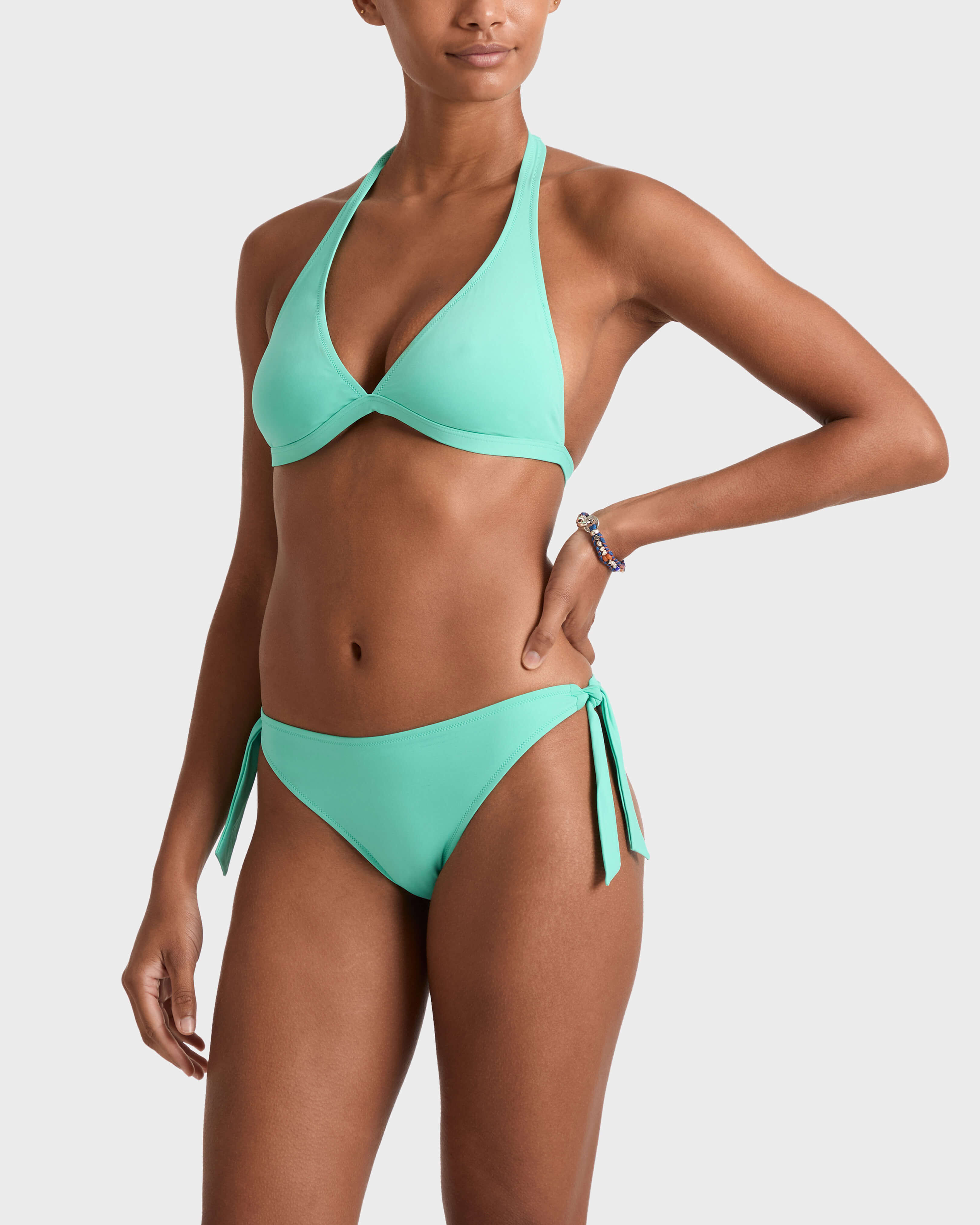 Haut de maillot de bain foulard femme uni CARIBBEAN backworn view