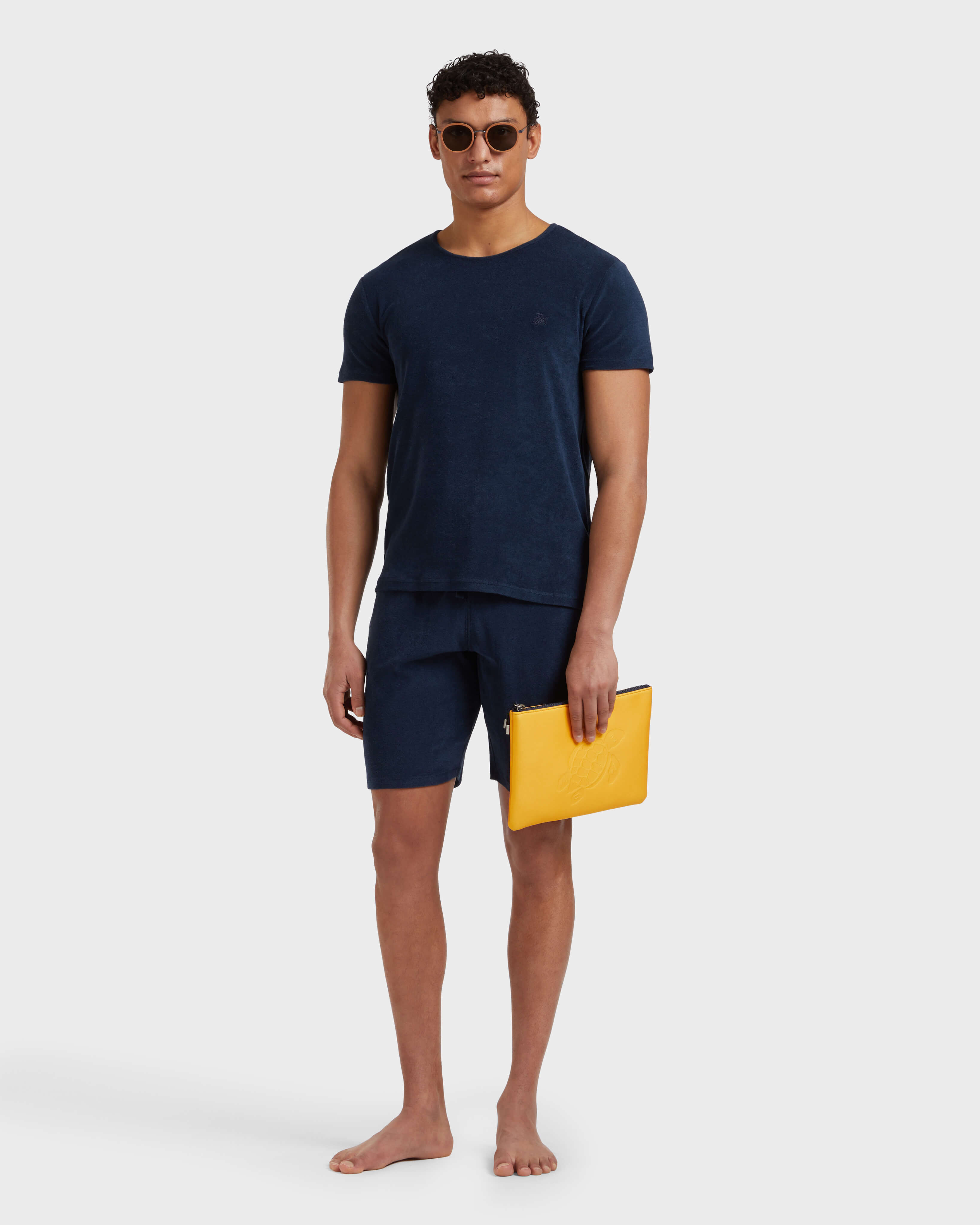 Terry Bermuda Shorts Solid NAVY supp1 view