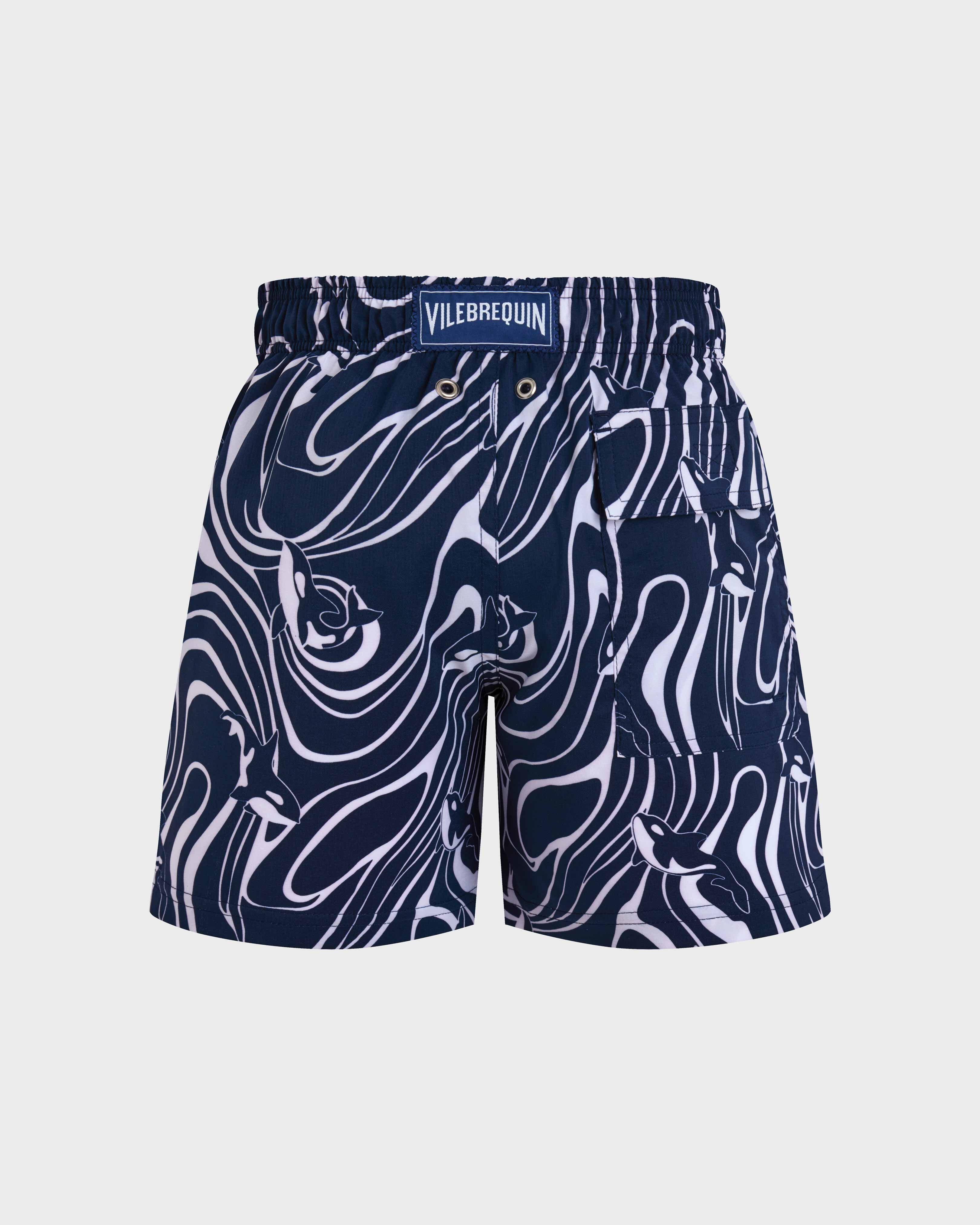 Orcas Stretch-Badeshorts für Jungen MARINEBLAU back view