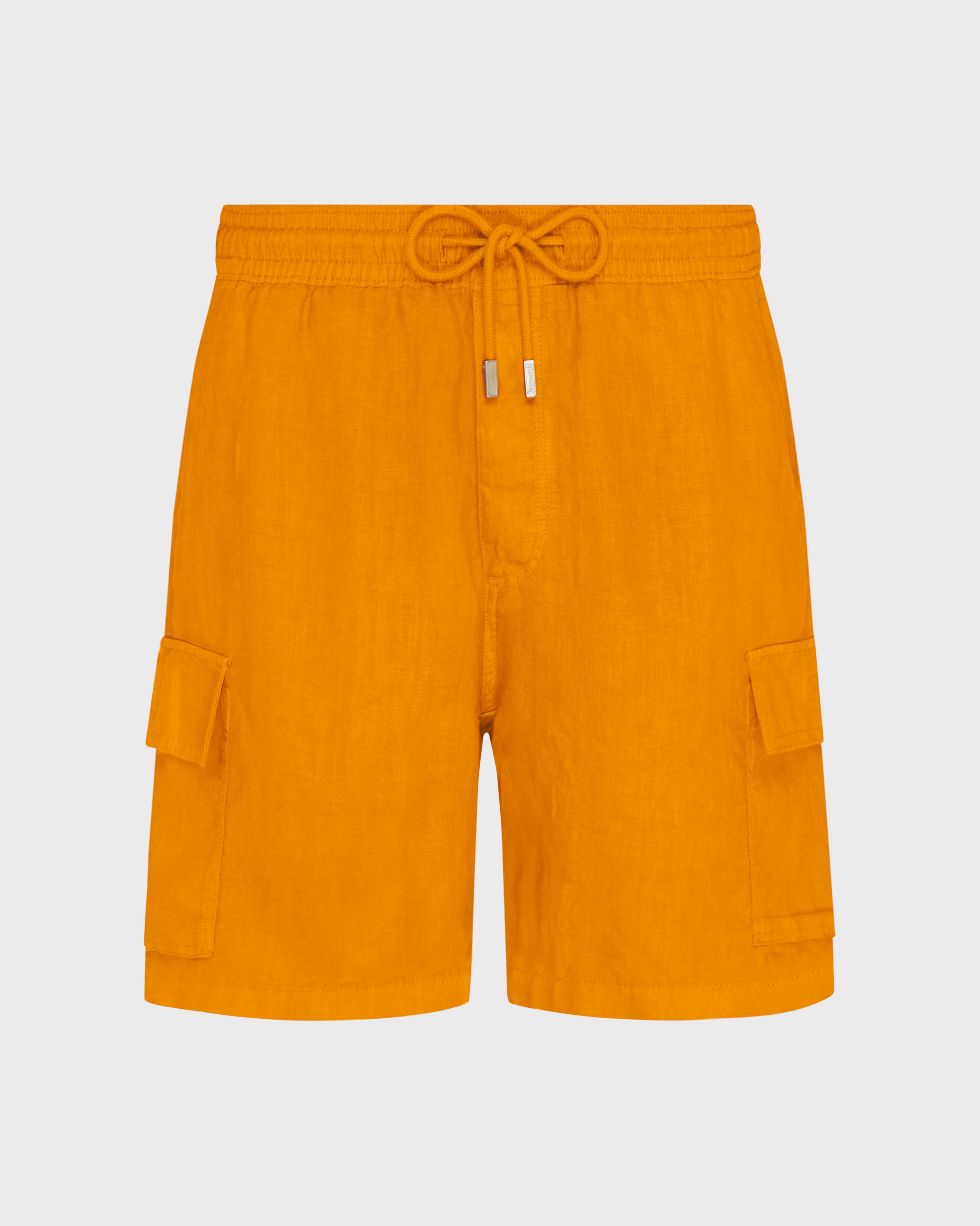 Bermudas de lino para hombre con bolsillos cargo VITAMIN front view