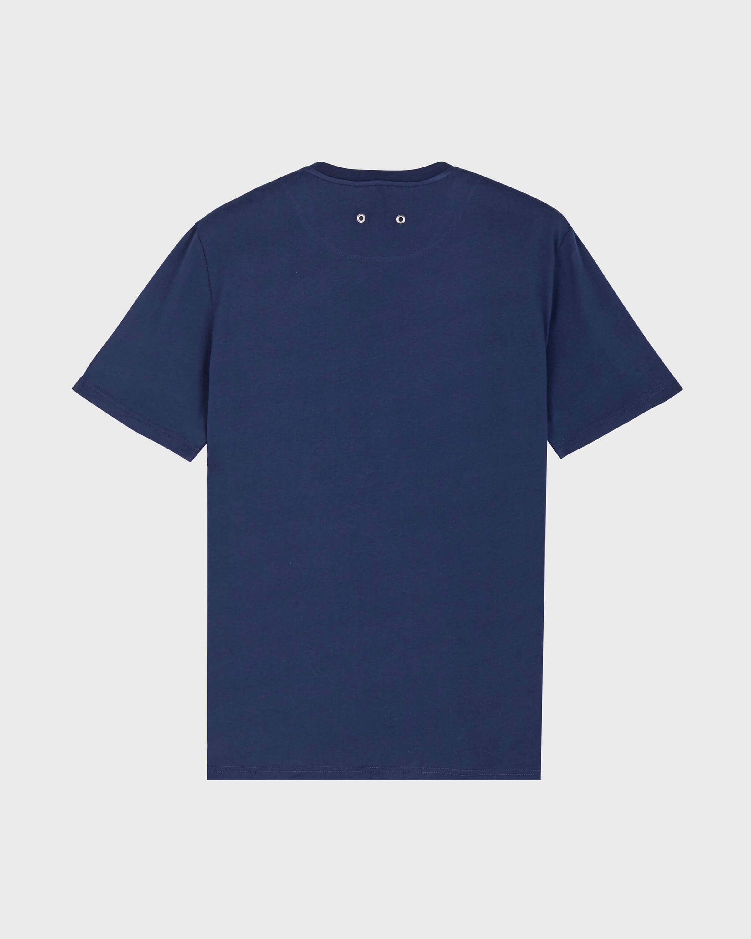 Men Organic Cotton T-Shirt Solid NAVY back view