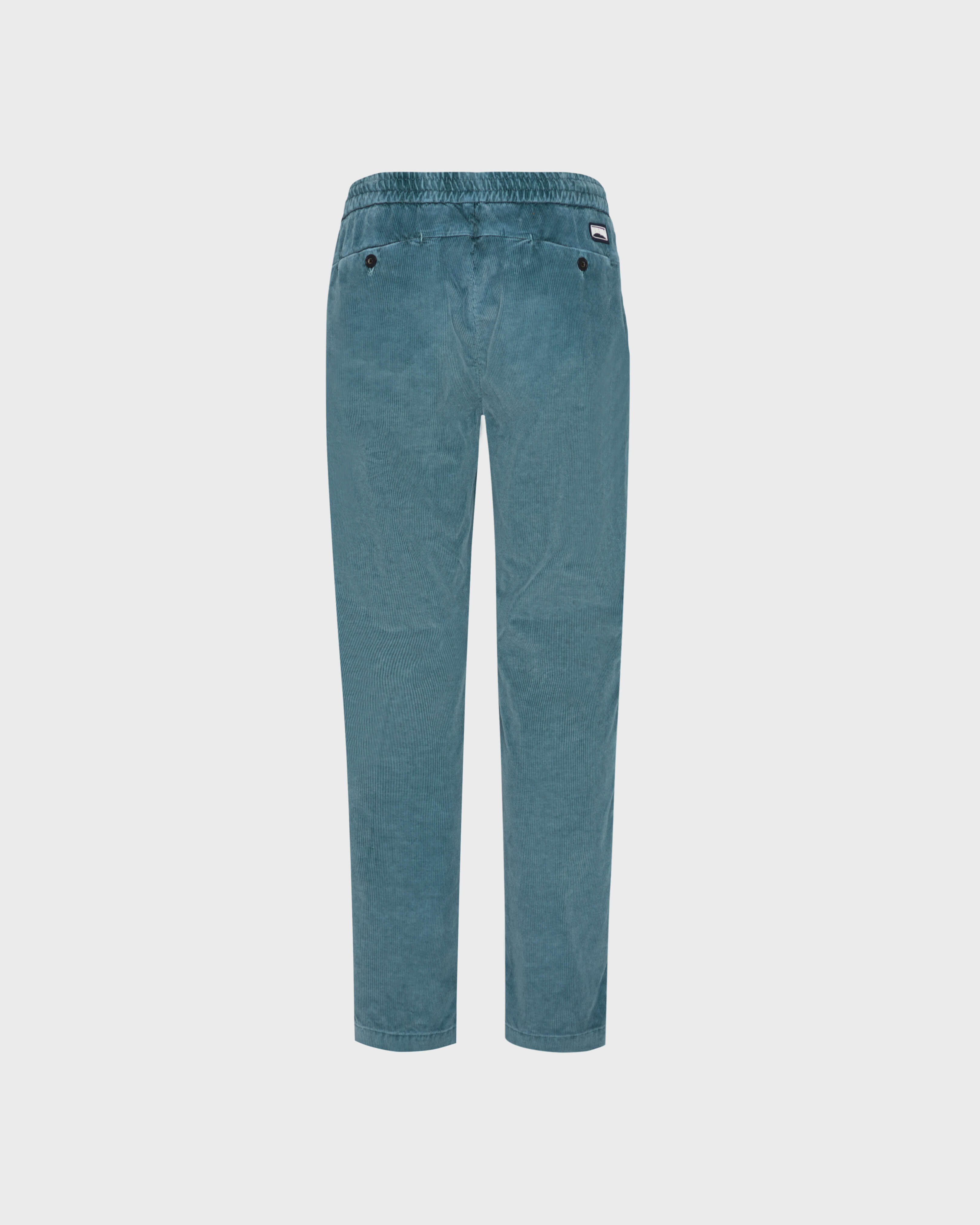 Men Elastic Waist Pants Velvet PEACOCK back view