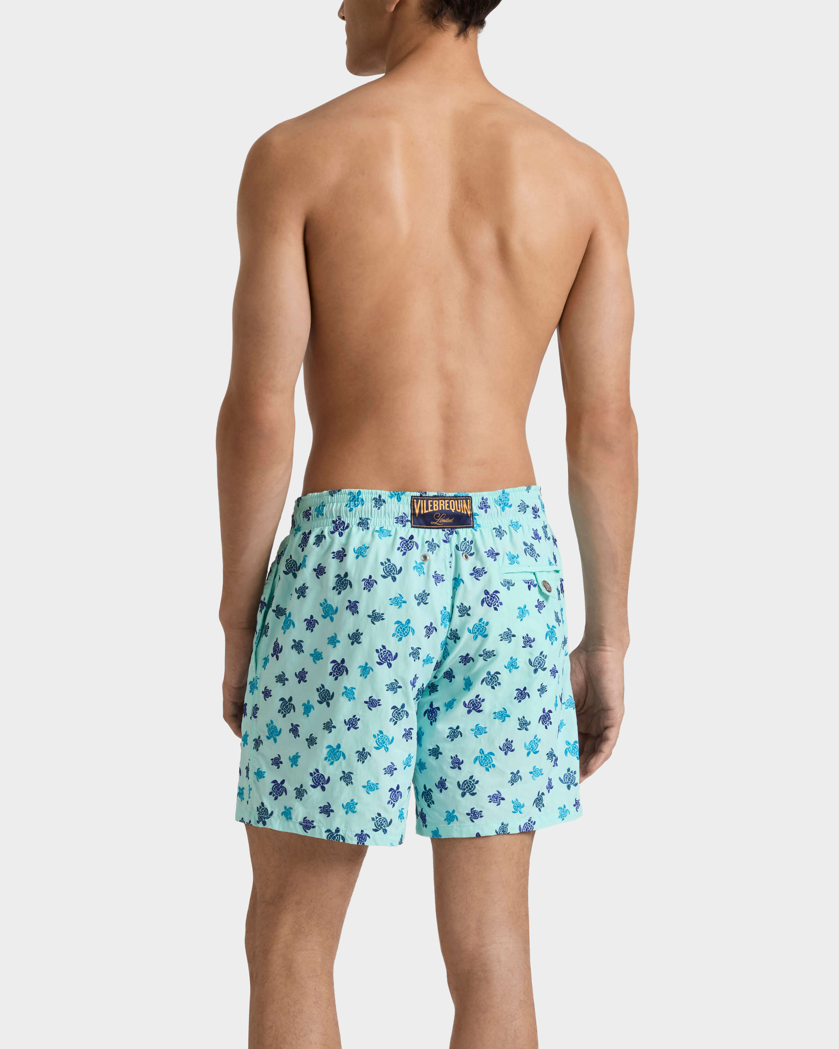 Pantaloncini mare uomo ricamati Micro Ronde des Tortues - Edizione limitata OXYGENE backworn view