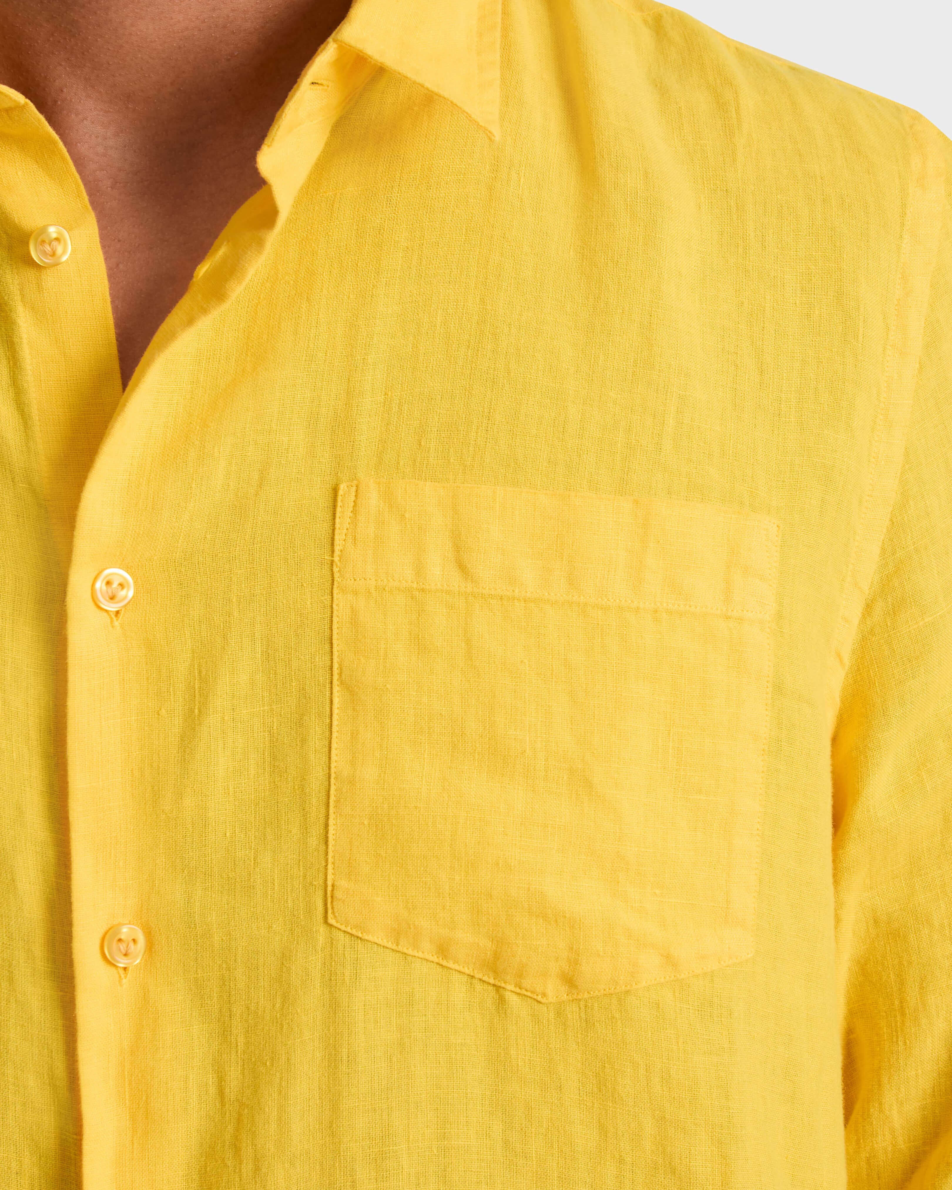 Men Linen Shirt Solid CORN supp1 view