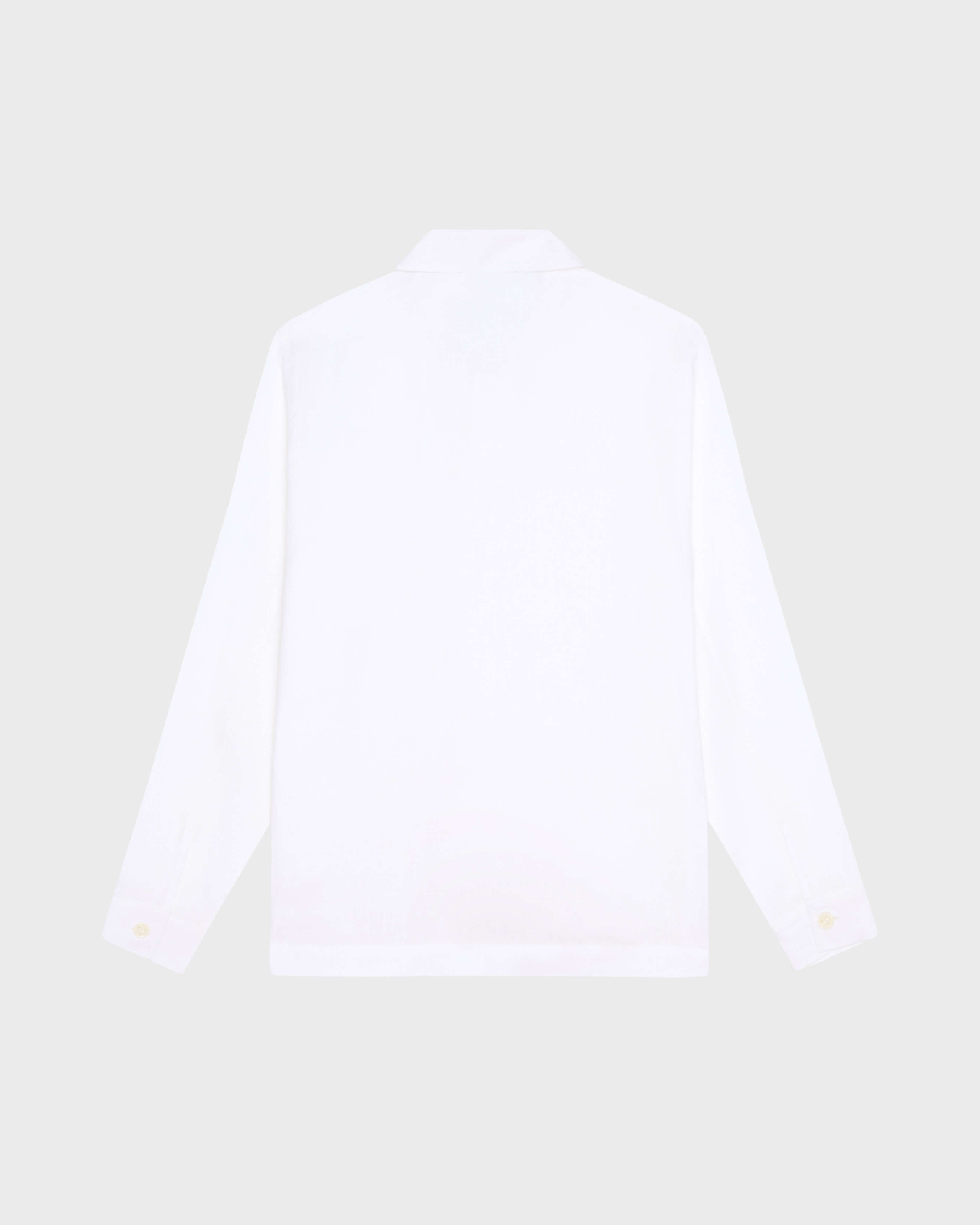 Sobrecamisa de lino para hombre lisa BLANCO back view