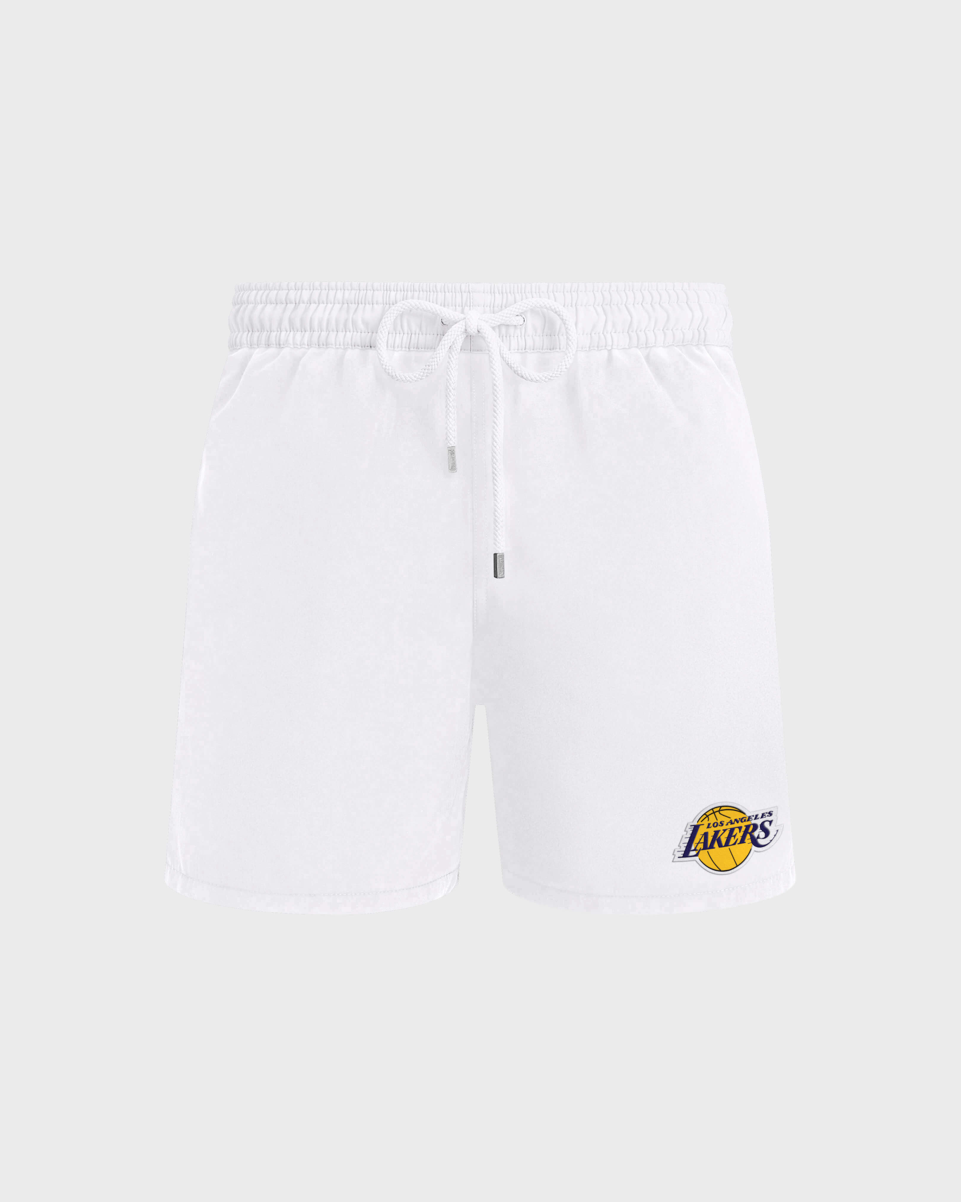 Men Swim Trunks - Vilebrequin x Los Angeles Lakers WHITE front view