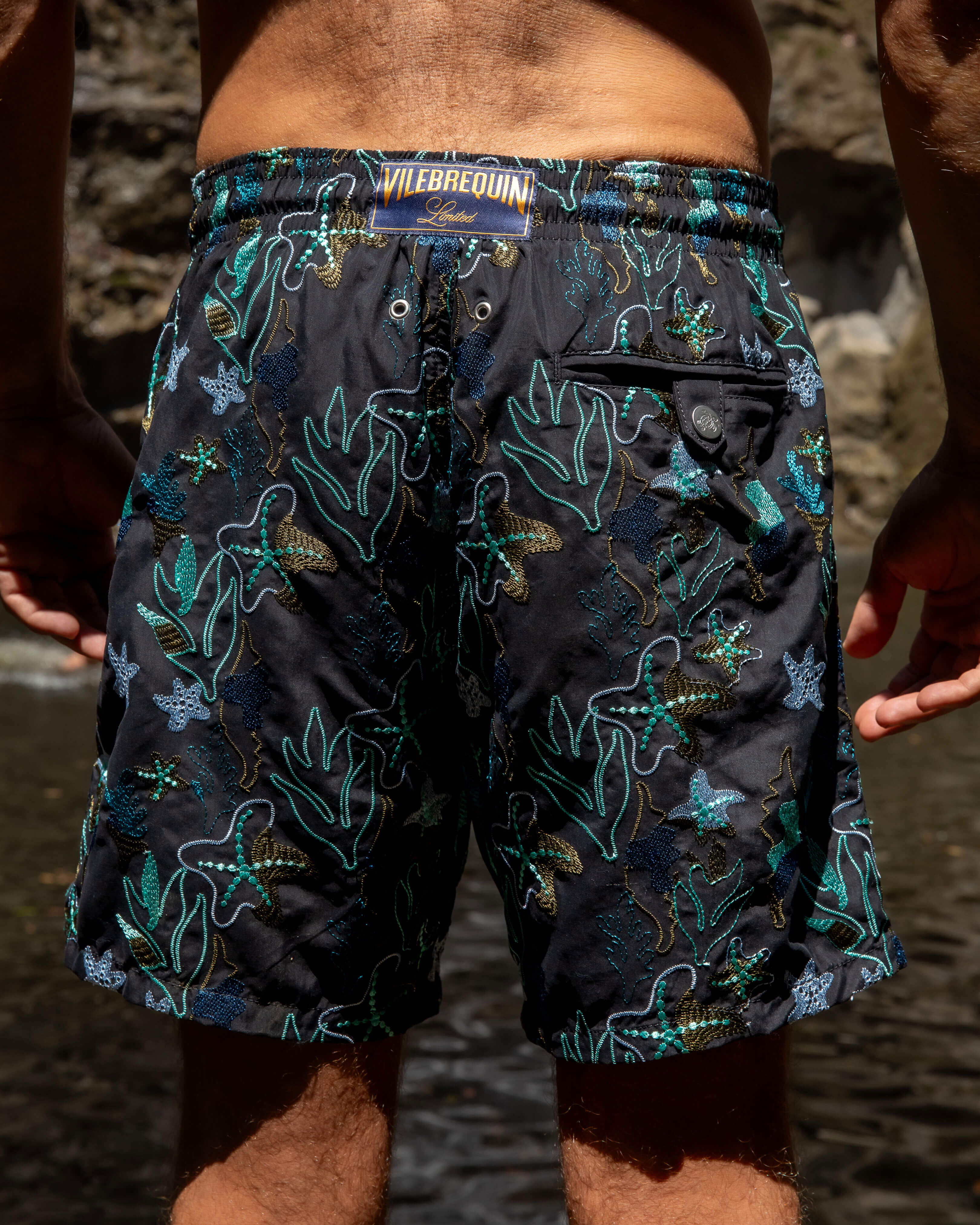 Maillot de bain brodé Seaweed - Édition limitée NOIR override view