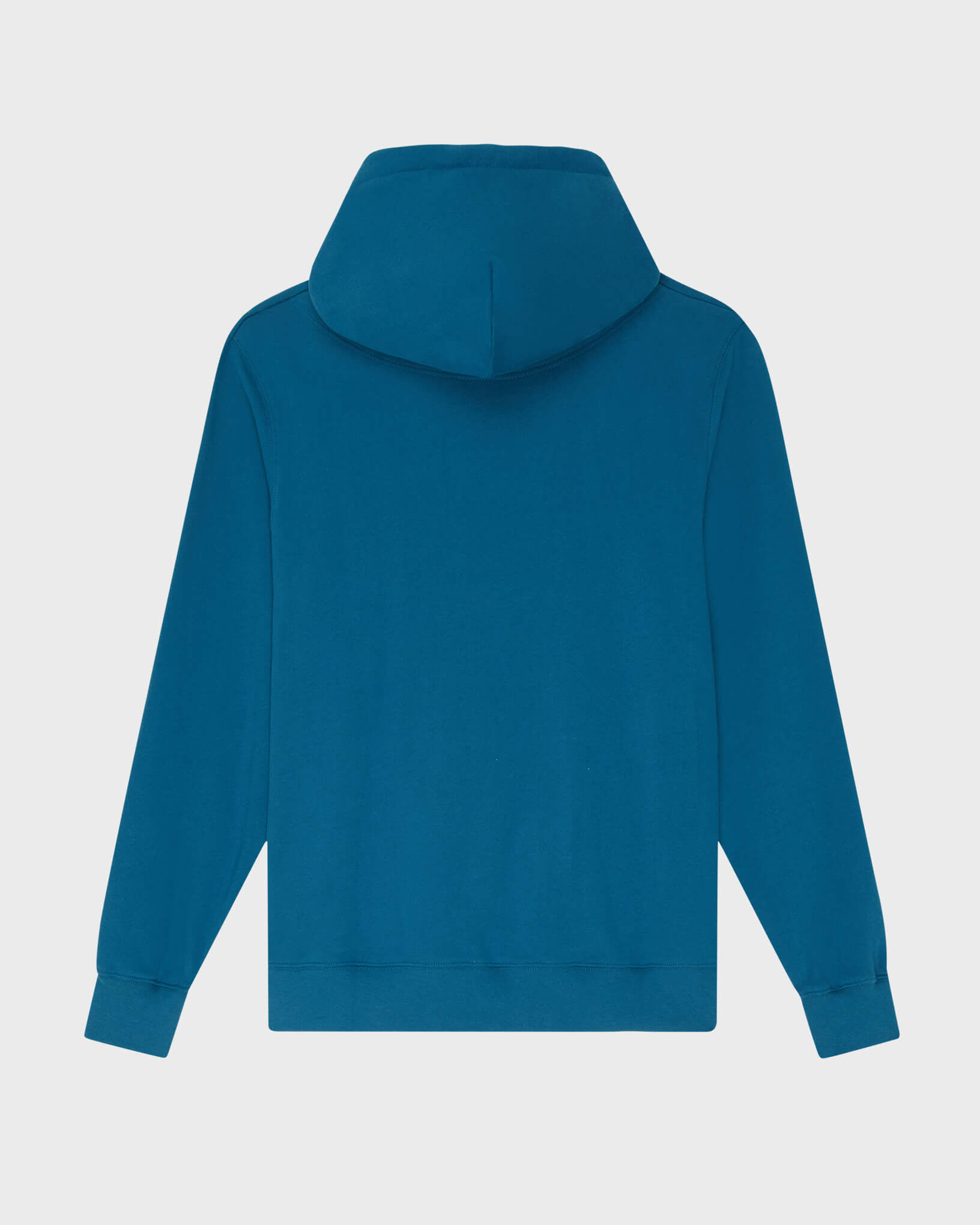 Men Cotton Hoodie Sweatshirt Solid PEACOCK back view