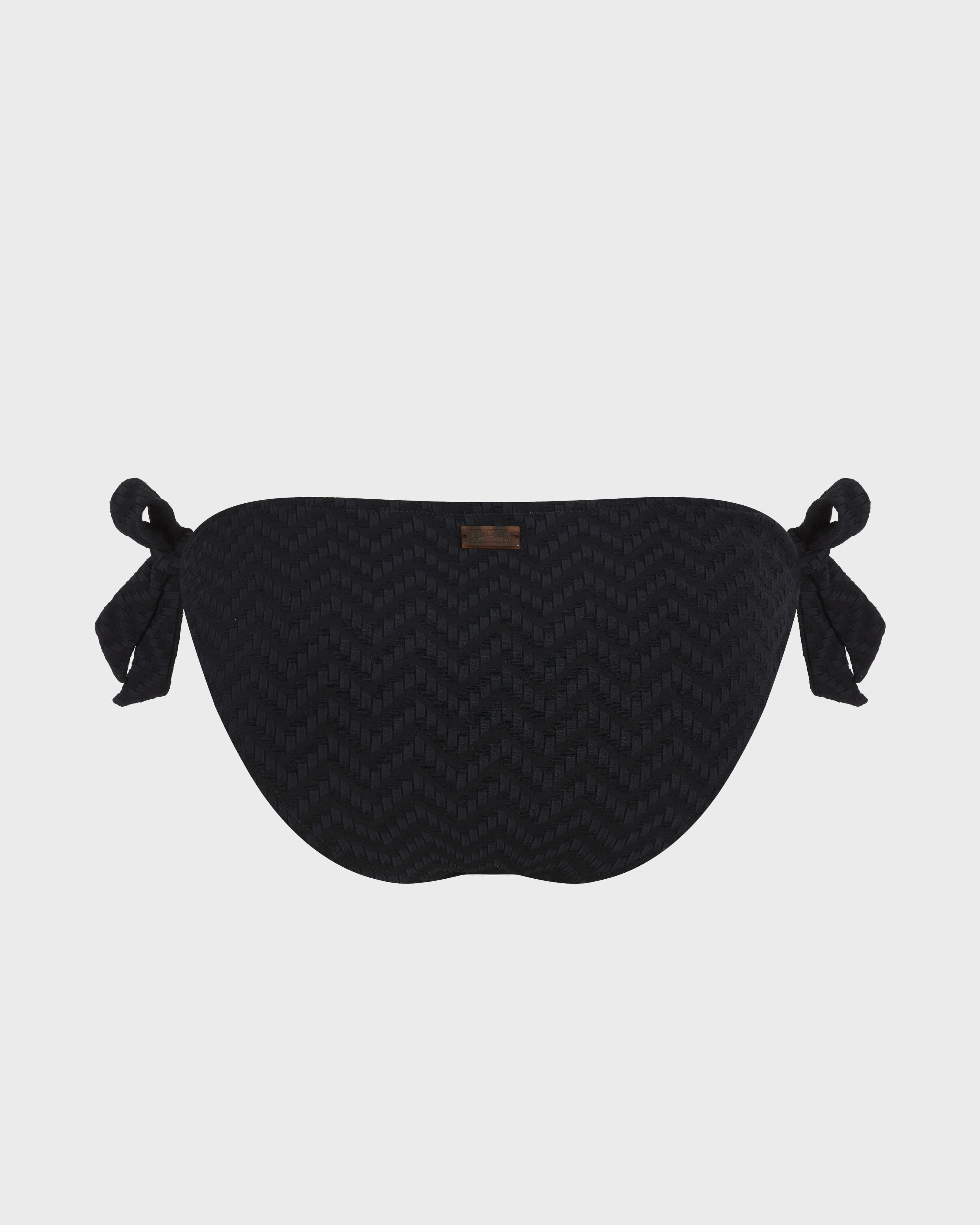 Women Bikini Bottom Mini Brief Jacquard Chevron BLACK back view