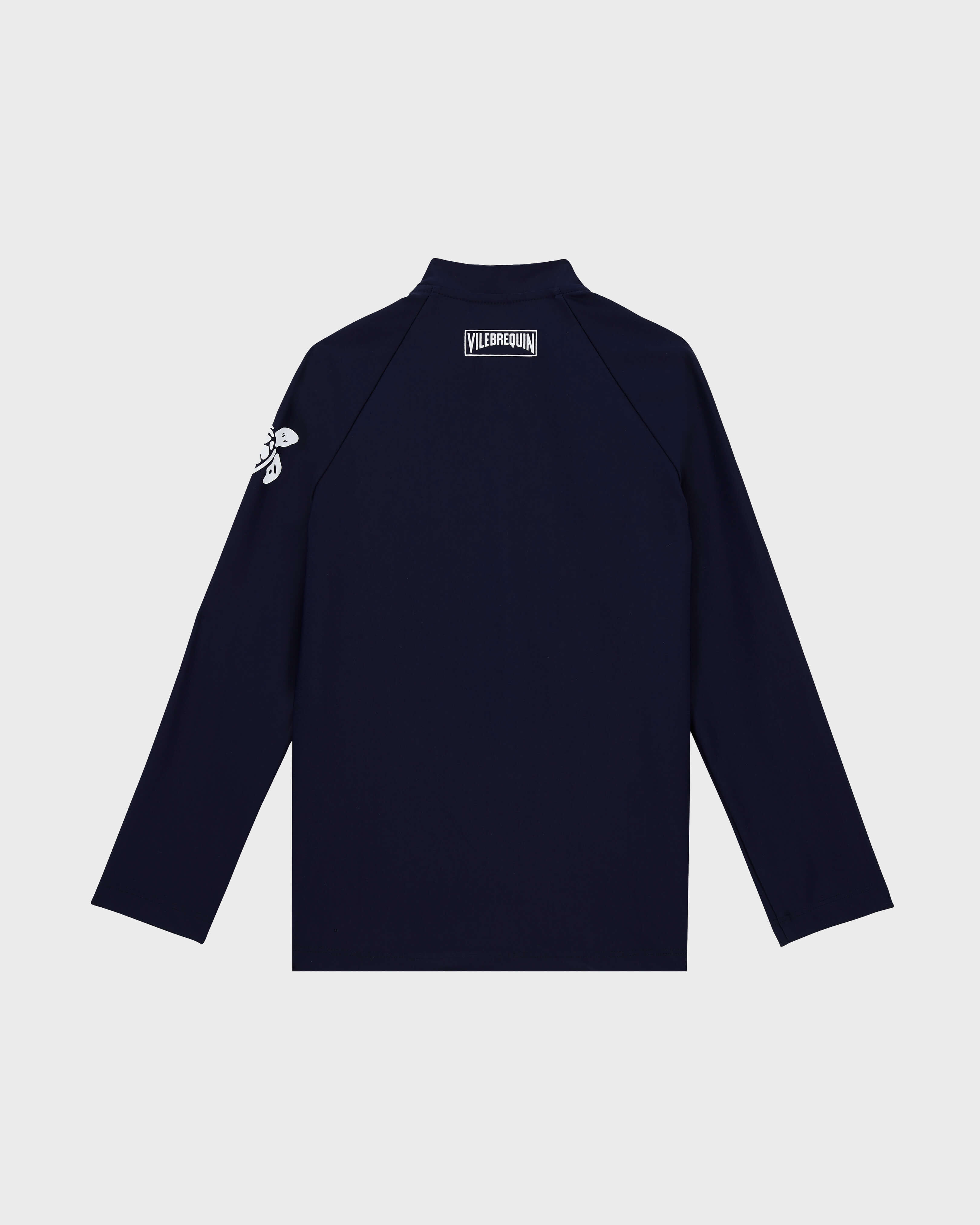 Kids Zipper Long Sleeves Rashguard AZUL MARINO back view