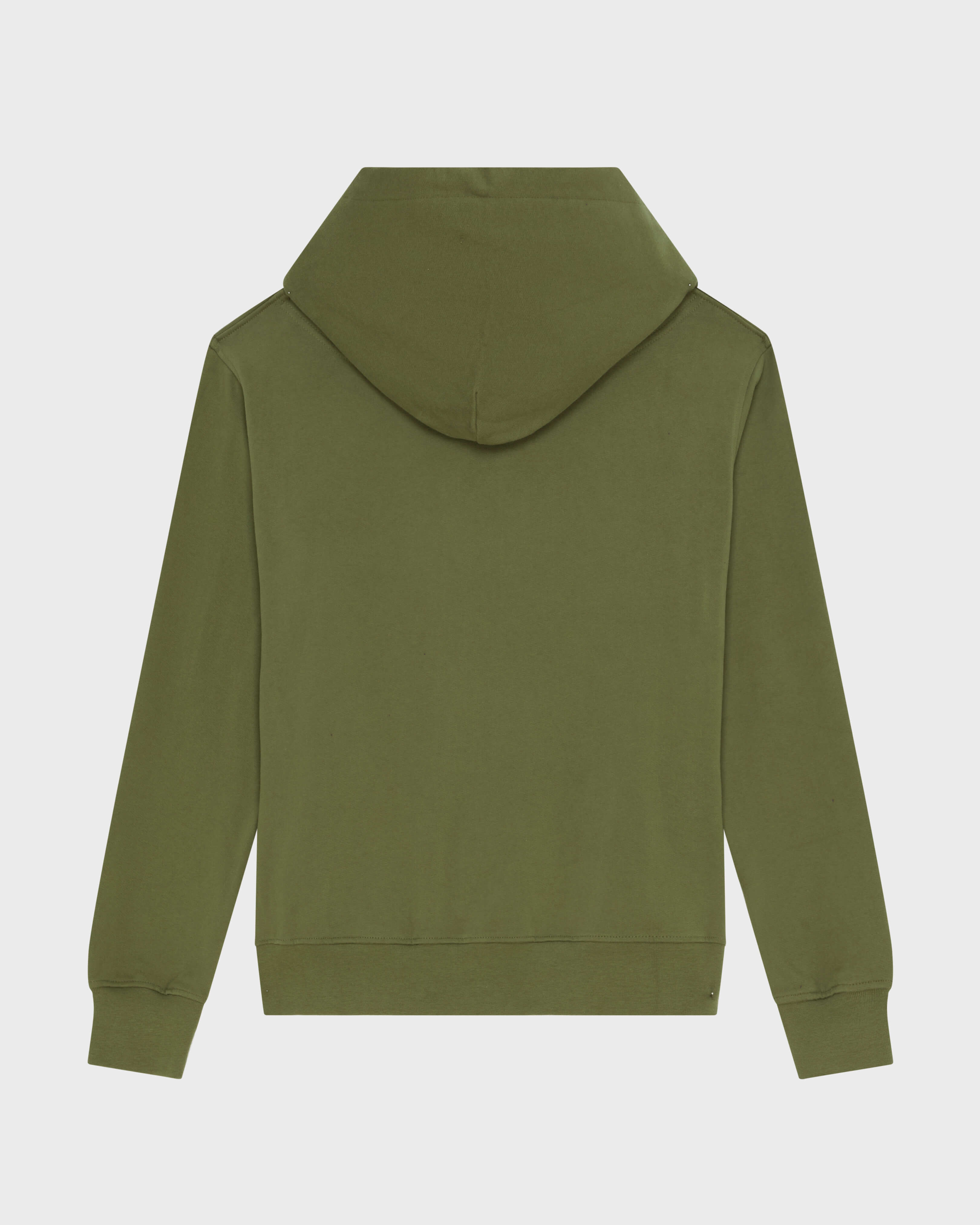 Baumwoll-Cardigan mit durchgehendem Reißverschluss und großer Schildkrötenstickerei für Herren KHAKI back view