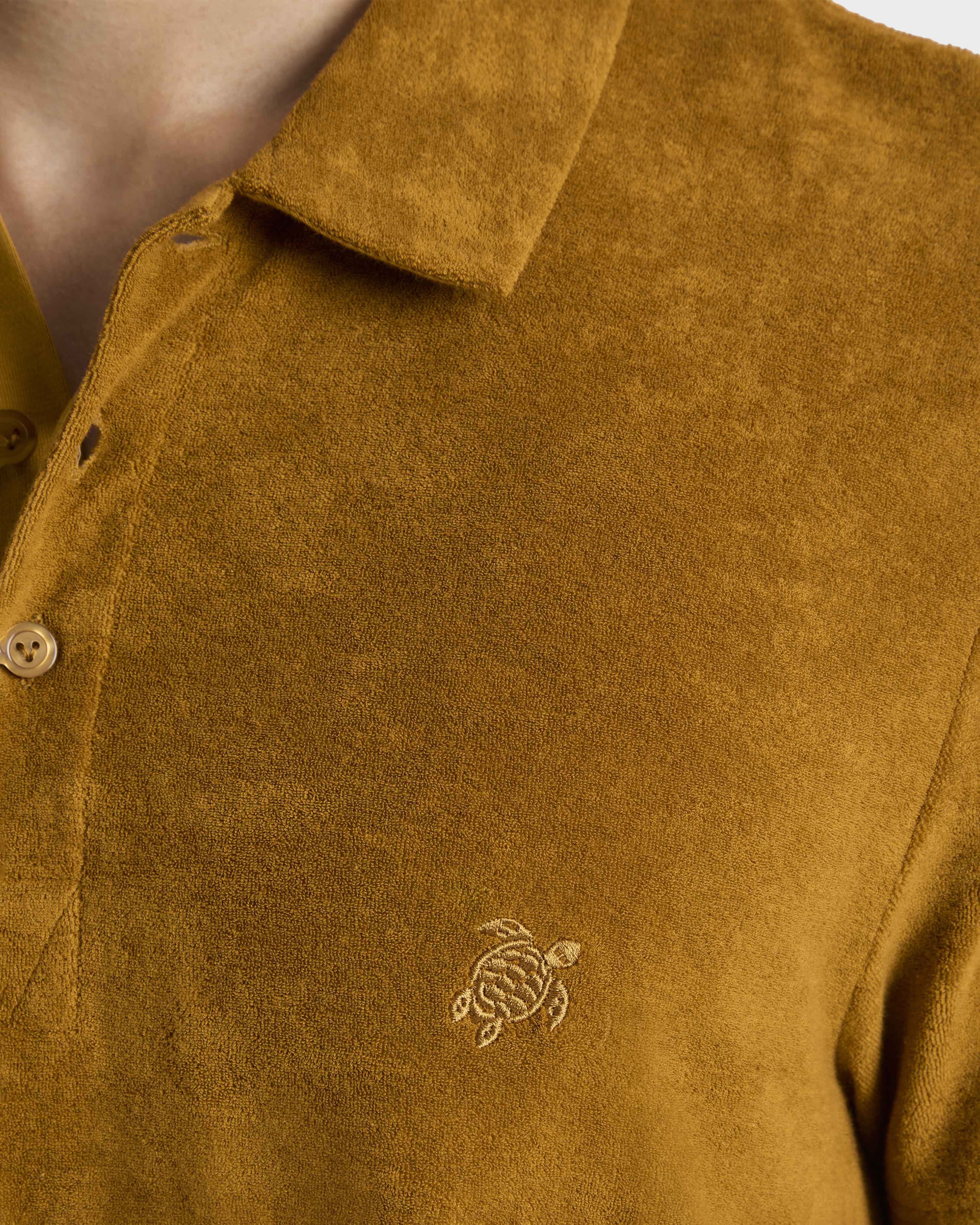 Polo en coton éponge organique homme uni MUD supp1 view