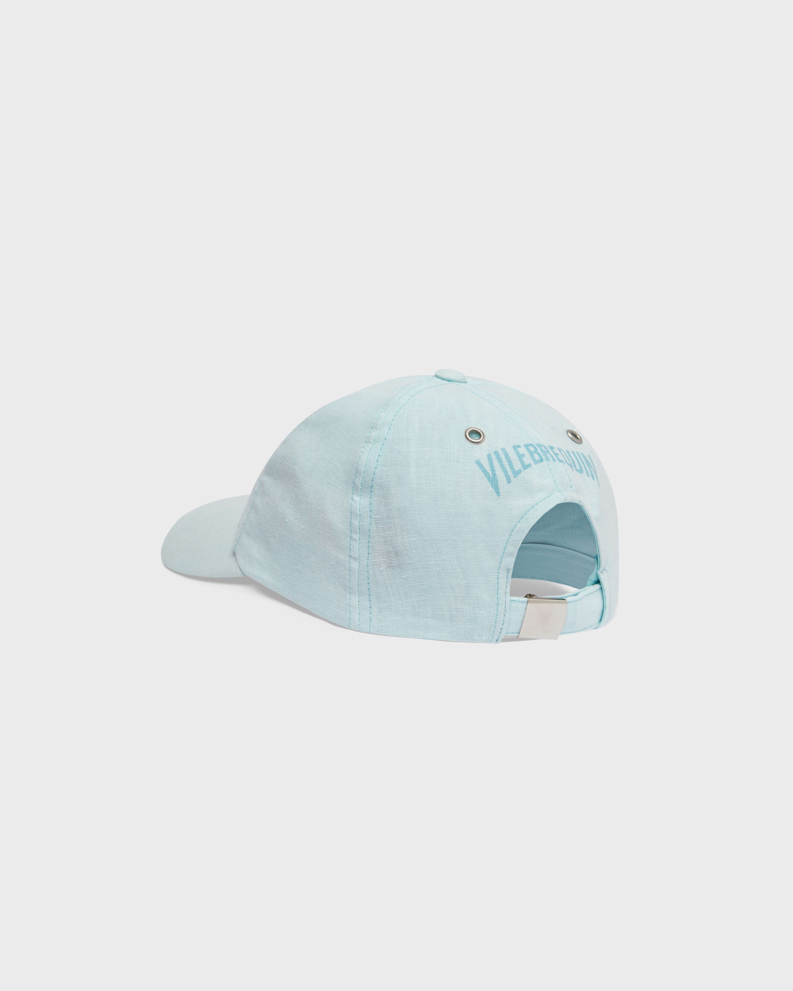 Unisex Linen Cap Solid PACIFIC back view