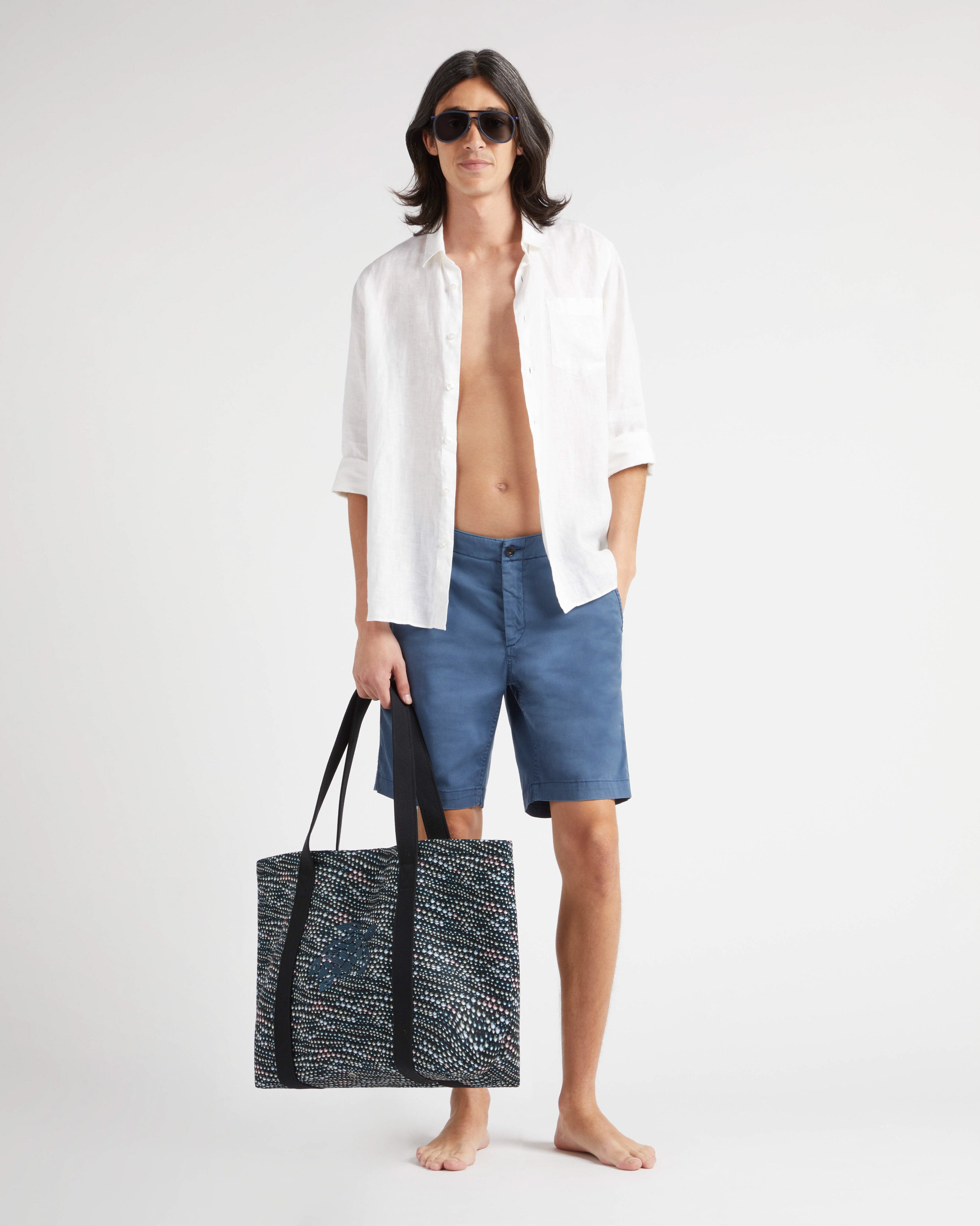 Men Tencel Gabardine Bermuda Shorts SEA BLUE supp1 view