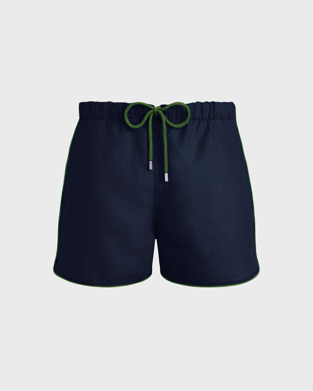 Vilebrequin - Maillot De Bain En Lin Homme Uni - Maillot De Bain - Maurice - Bleu - Taille L