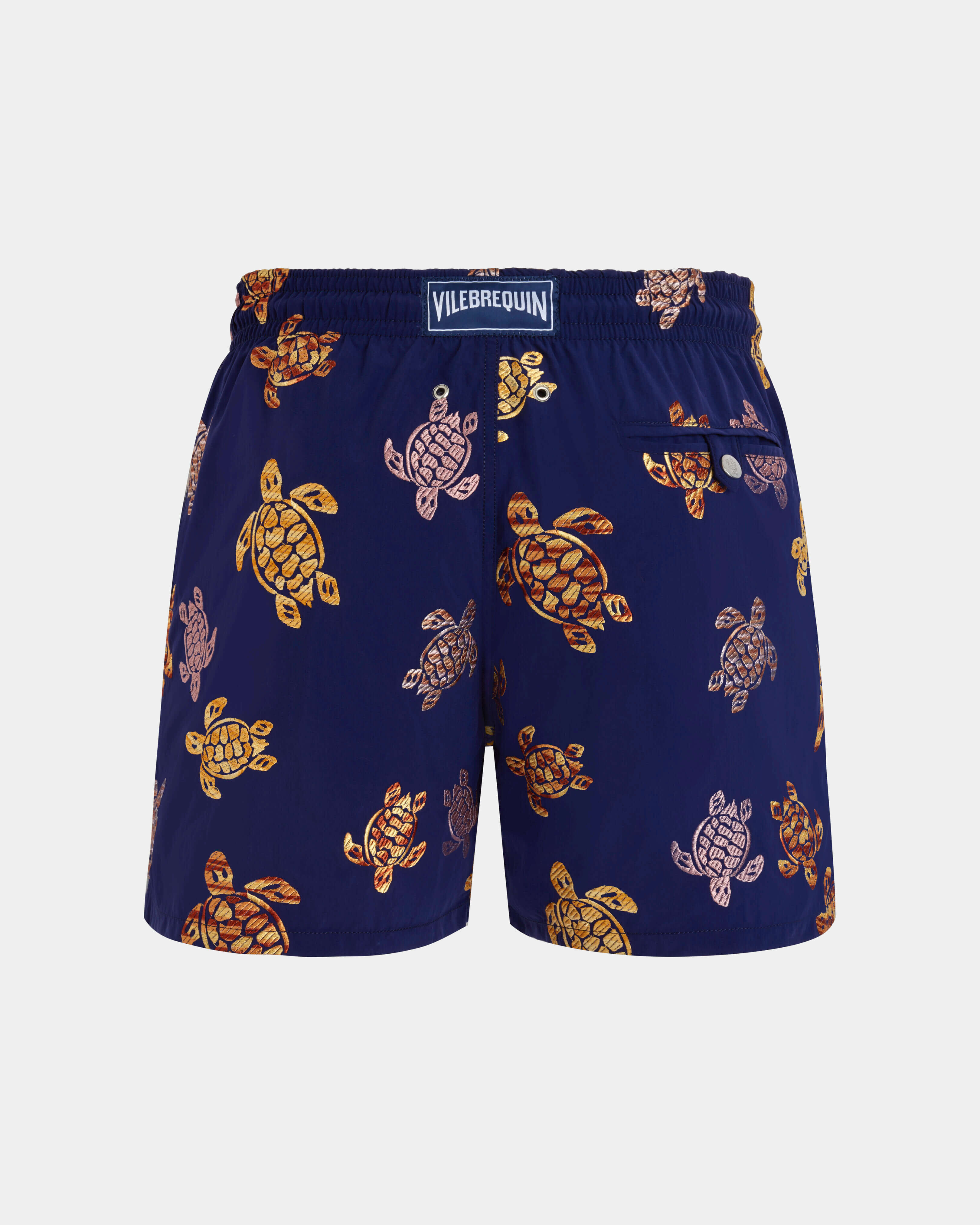 Pantaloncini mare uomo ricamati Tortue Multicolore - Edizione limitata MIDNIGHT back view