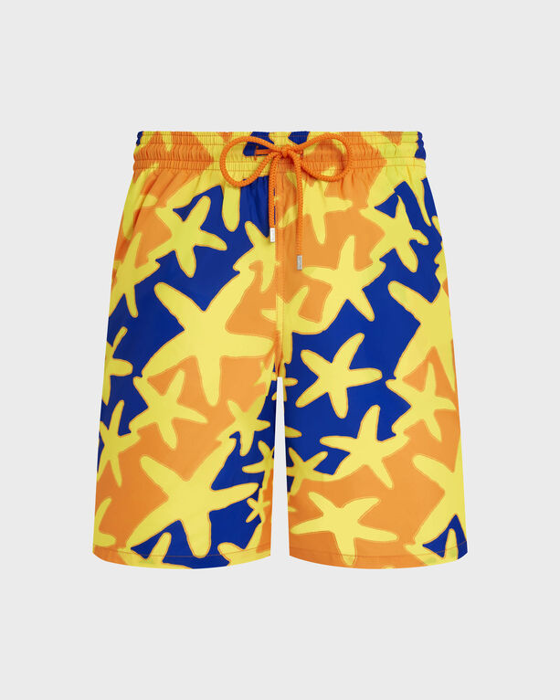 Vilebrequin - Lange Ultraleichte Und Verstaubare Starlight Badeshorts Für Herren - Bademode - Okohina - Orange - Größe XXXL