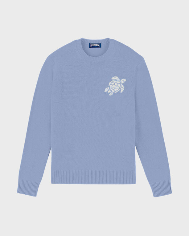 Vilebrequin - Men Cotton And Cashmere Crewneck Sweater Turtle - Pullover - Payol - Blue - Size XXL