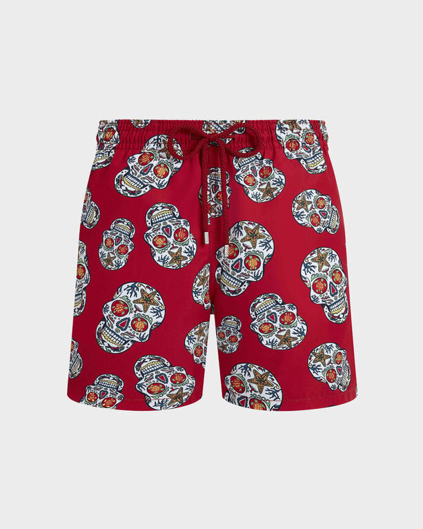 Vilebrequin – Día De Muertos Badeshorts Für Herren – Bademode – Moorea – Rot – Größe XXXL