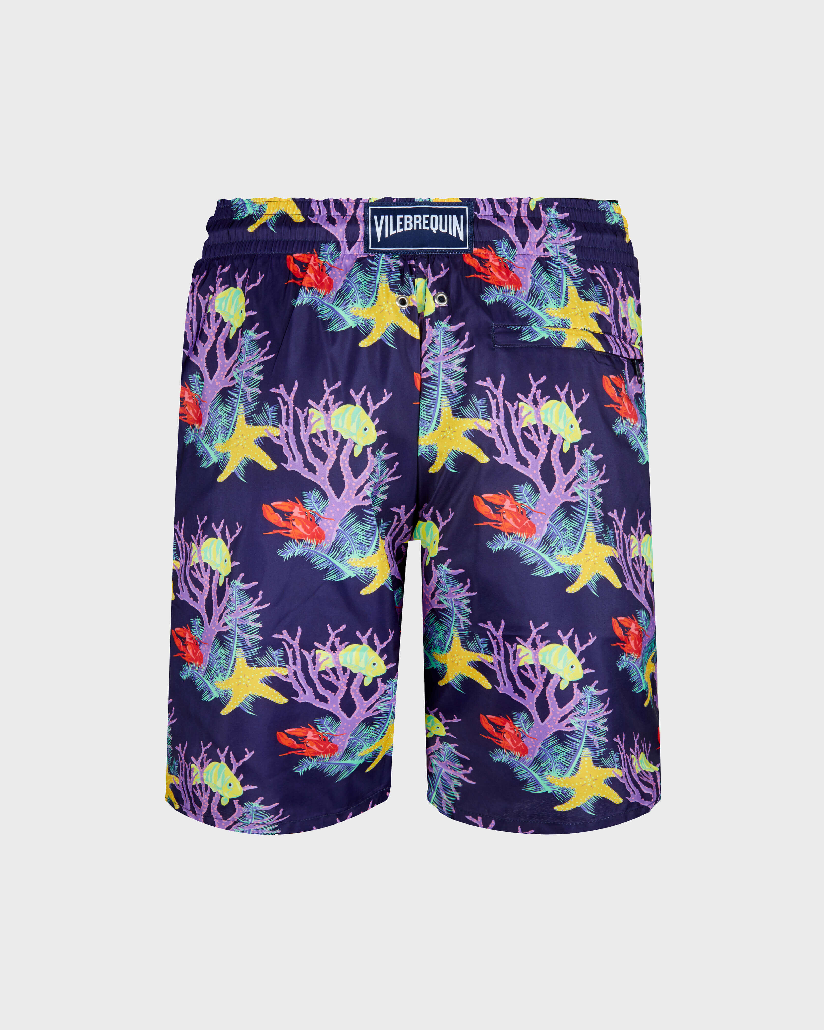 Men Long Ultra-light and packable Swimwear Fonds Marins SAPPHIRE back view