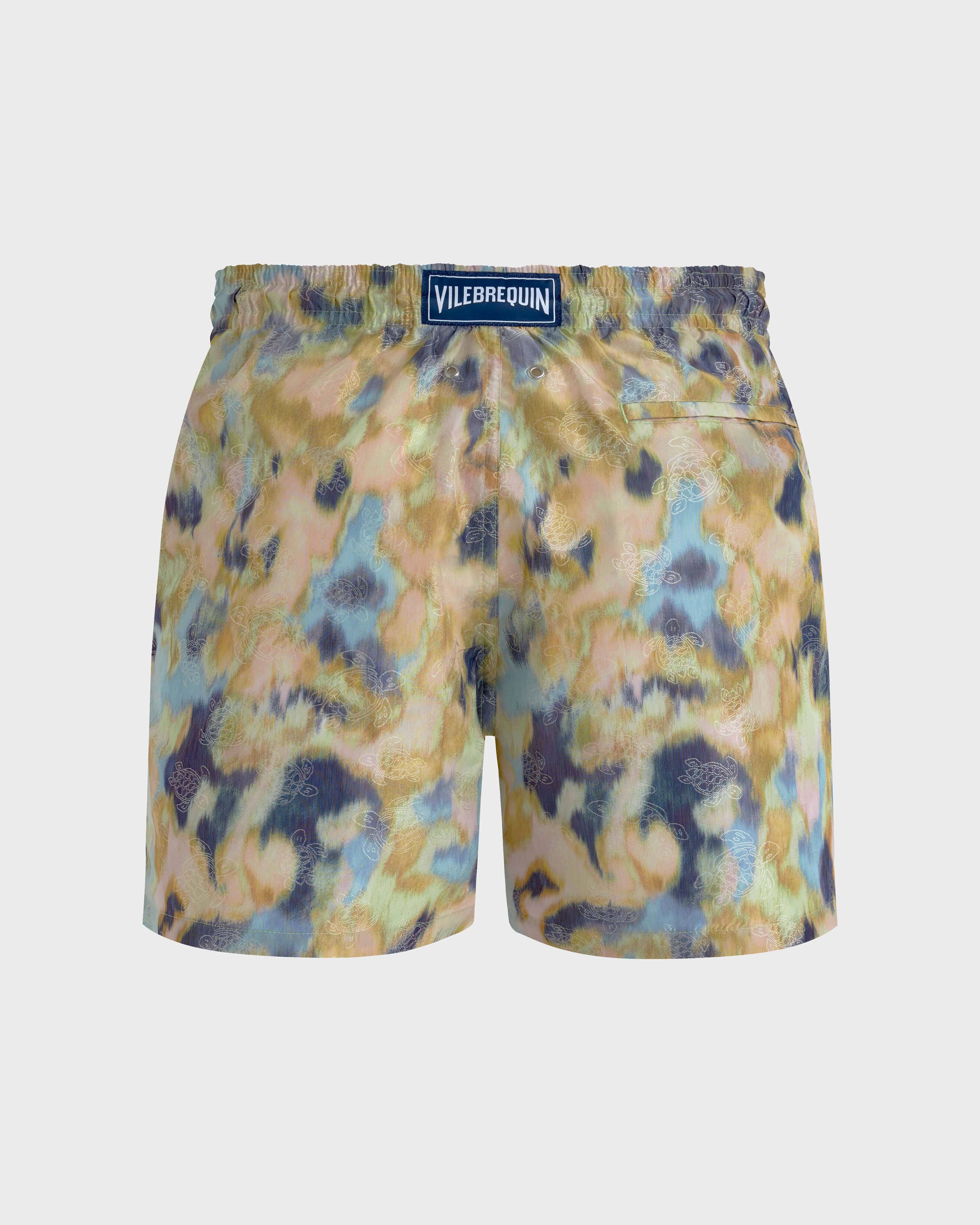 Maillot de bain en soie homme Blurred Nymphea - Vilebrequin x Maison BUCOL MACARON back view