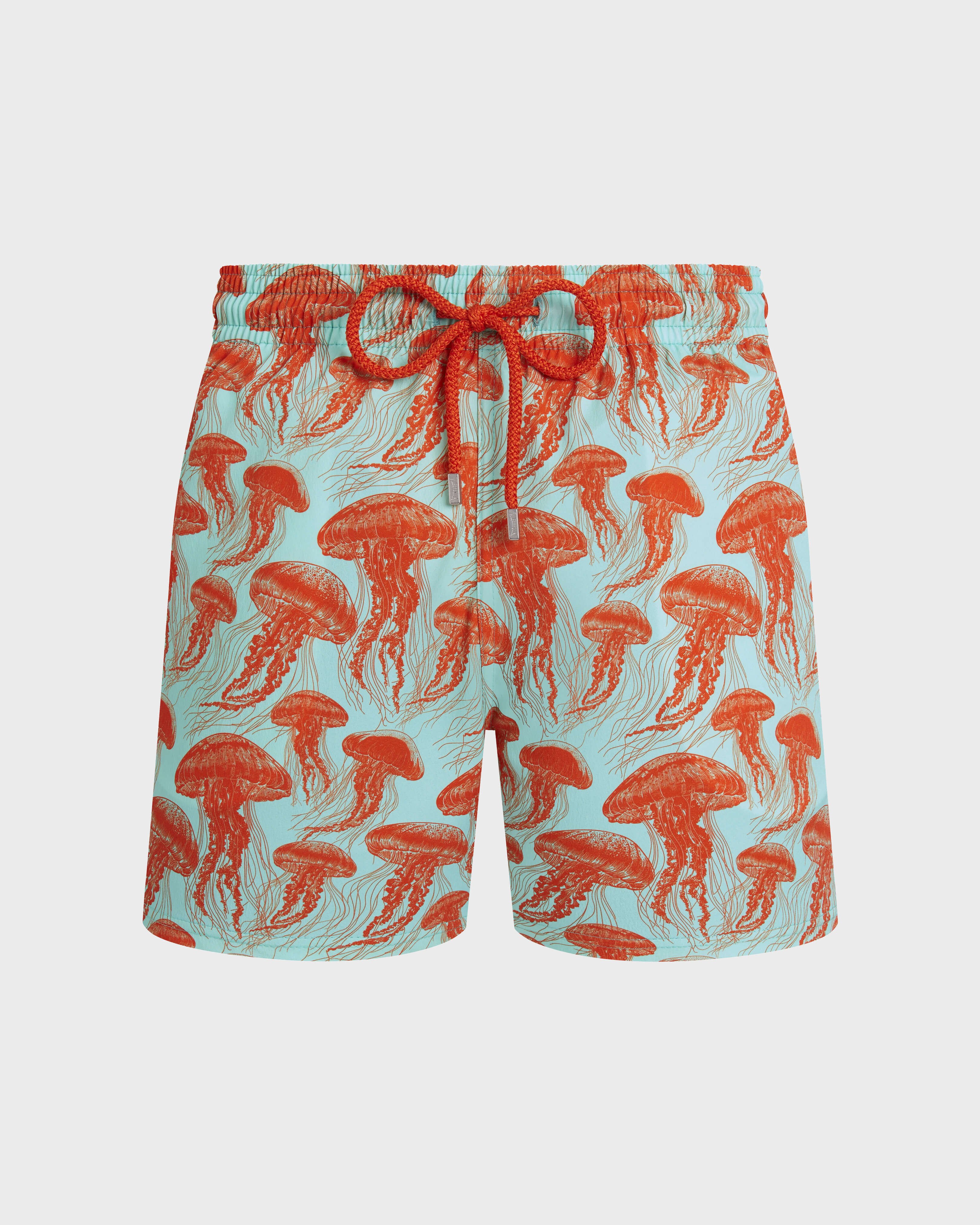 Men Stretch Short Swim Shorts Jellyfish Dance CARIBBEAN front view