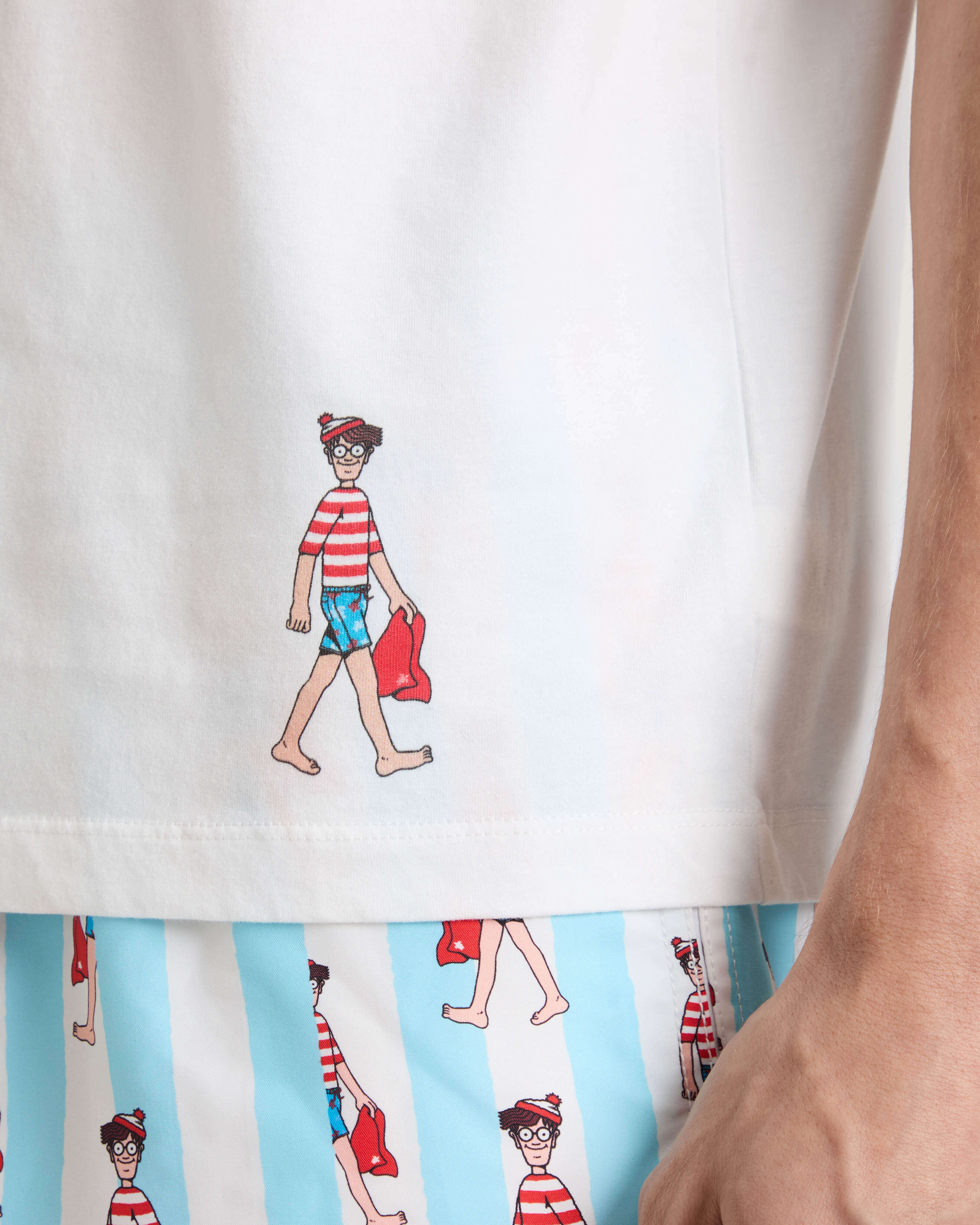 Camiseta de algodón con pequeño Wally para hombre - Vilebrequin x ¿Dónde está Wally? BLANCO supp1 view