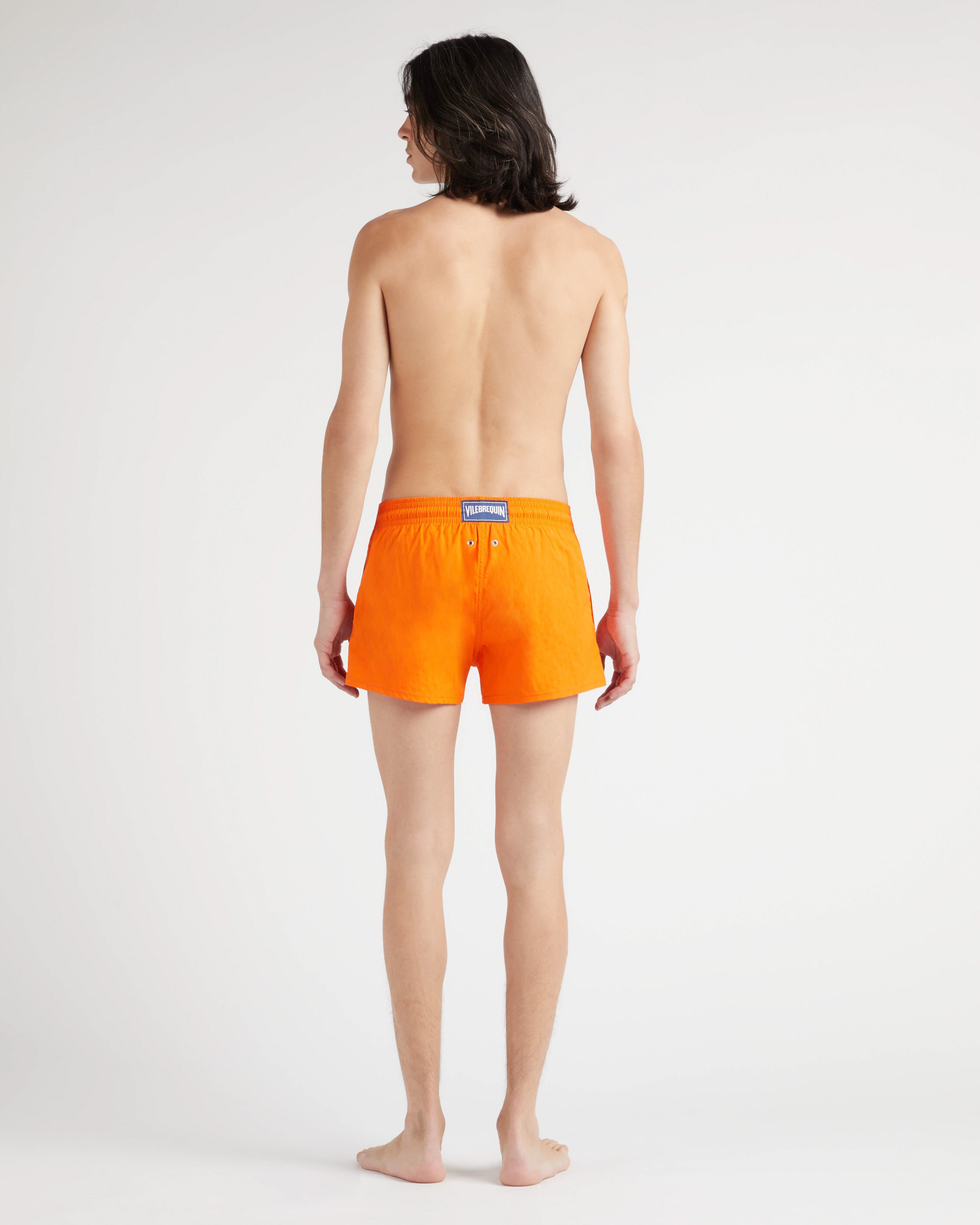 Men Short Swim Shorts Jacquard Turtles APRICOT backworn view