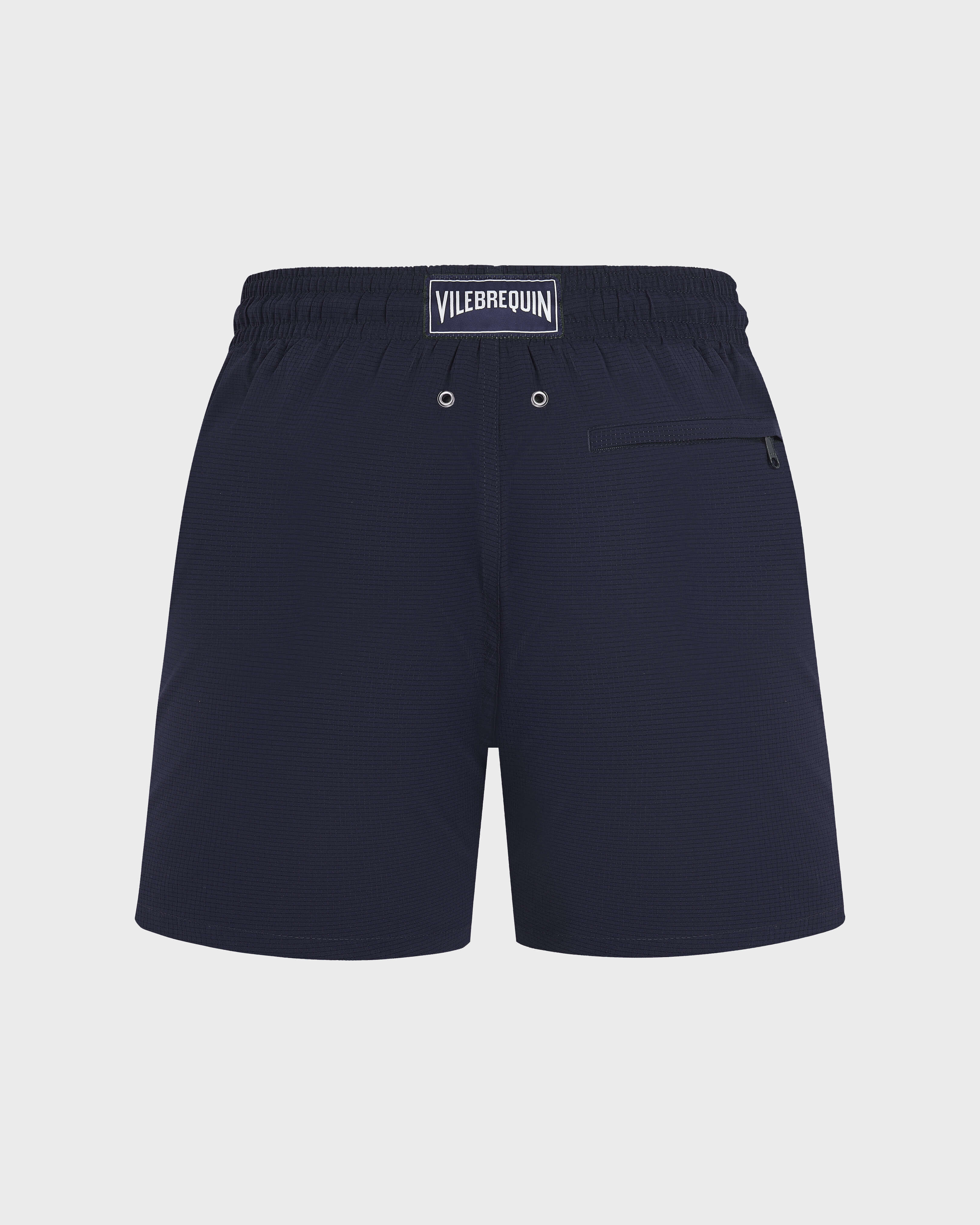 Men Micro-Perforated Ultra-Light and Packable Swim Shorts Solid NAVY back view