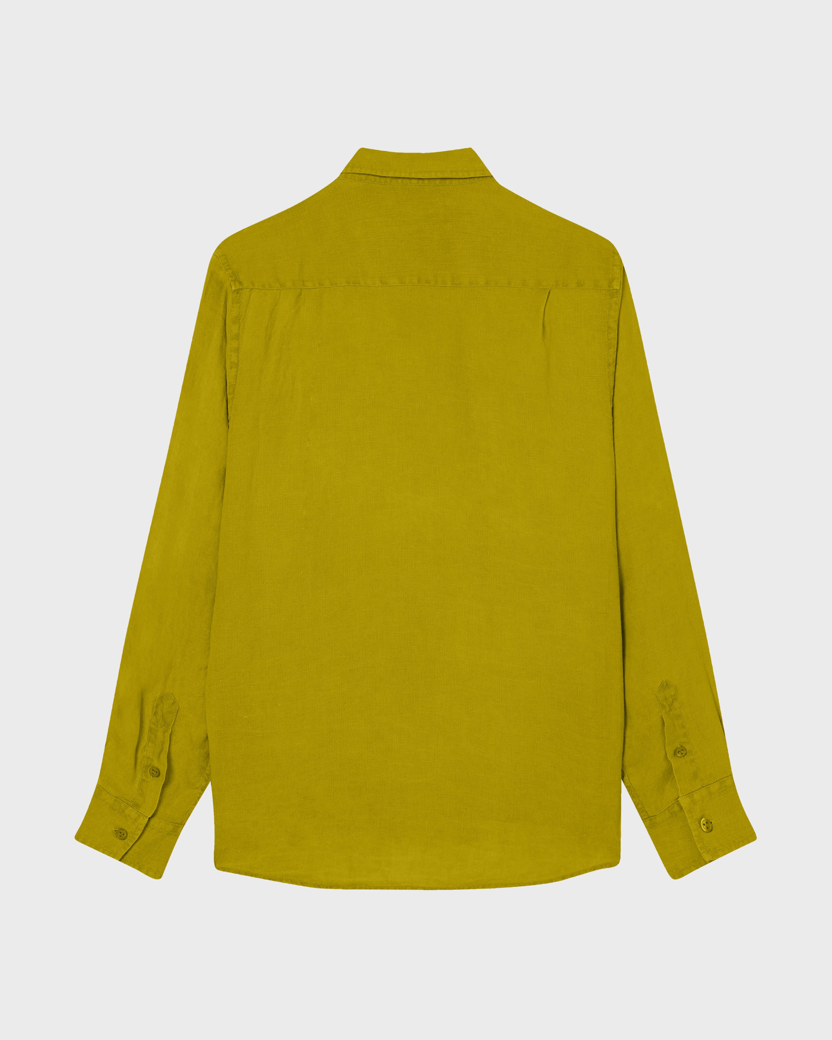 Einfarbiges Hemd aus Leinen für Herren ABSINTH back view