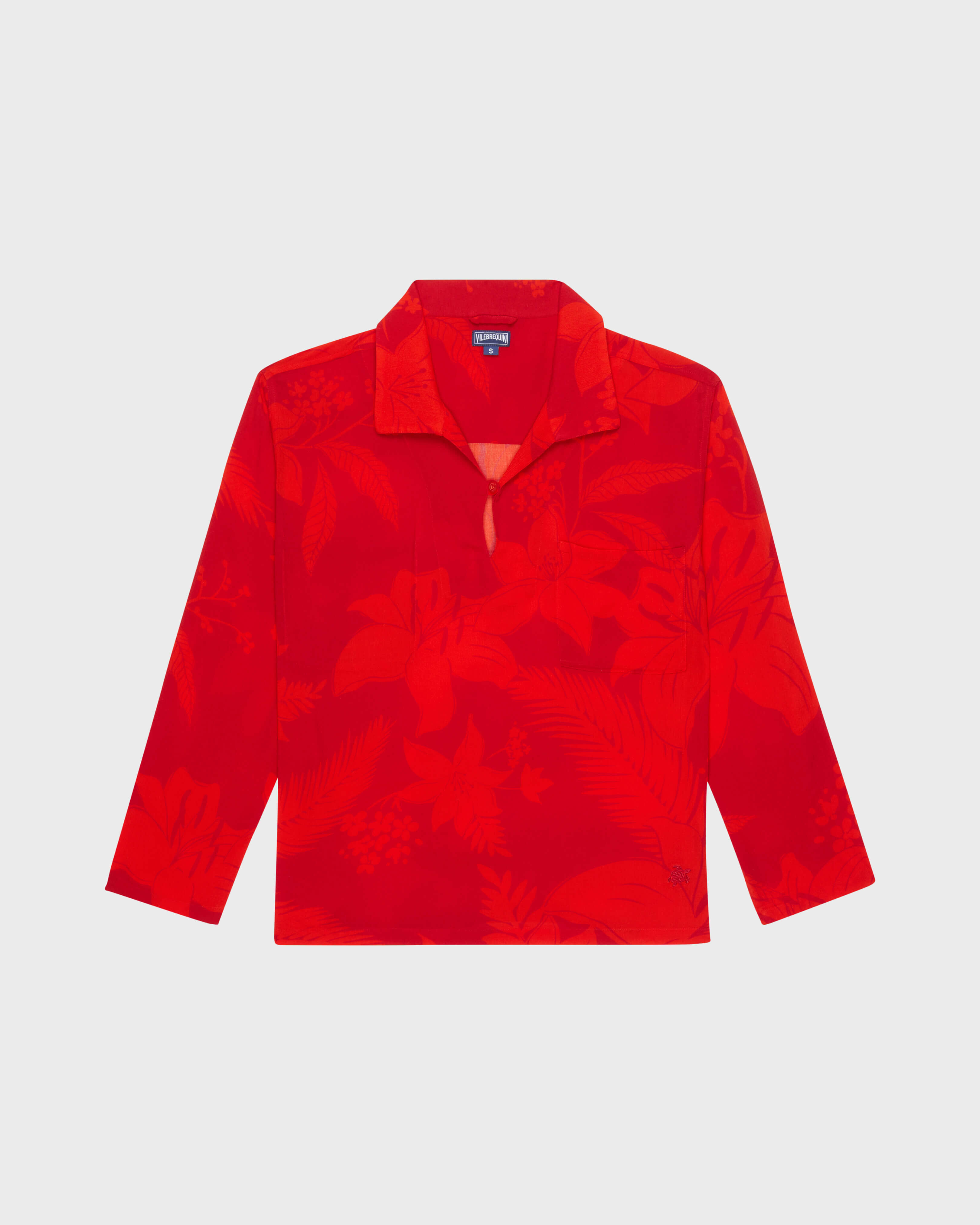 Women Viscose Shirt Flower Power LIPSTICK front view