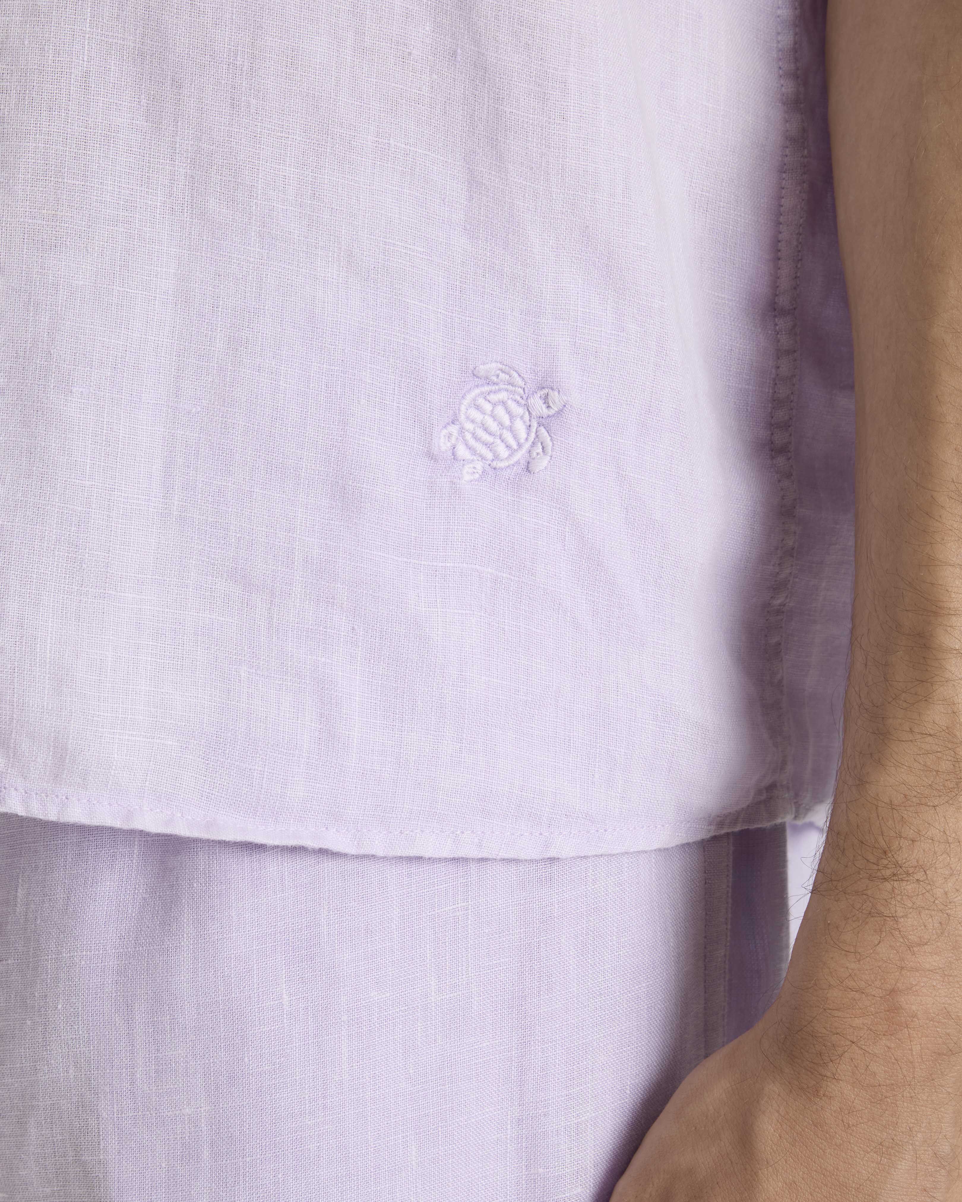 Camisa de bolos de lino con tinte mineral para hombre KUNZITE supp1 view