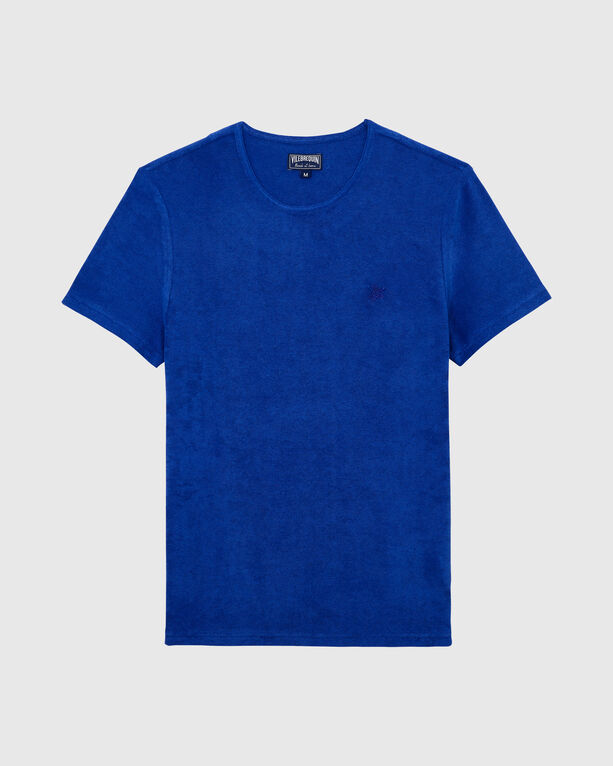 Vilebrequin - Einfarbiges Unisex-t-shirt Aus Frottee - T-shirt - Tiramisu - Blau - Größe XXXL