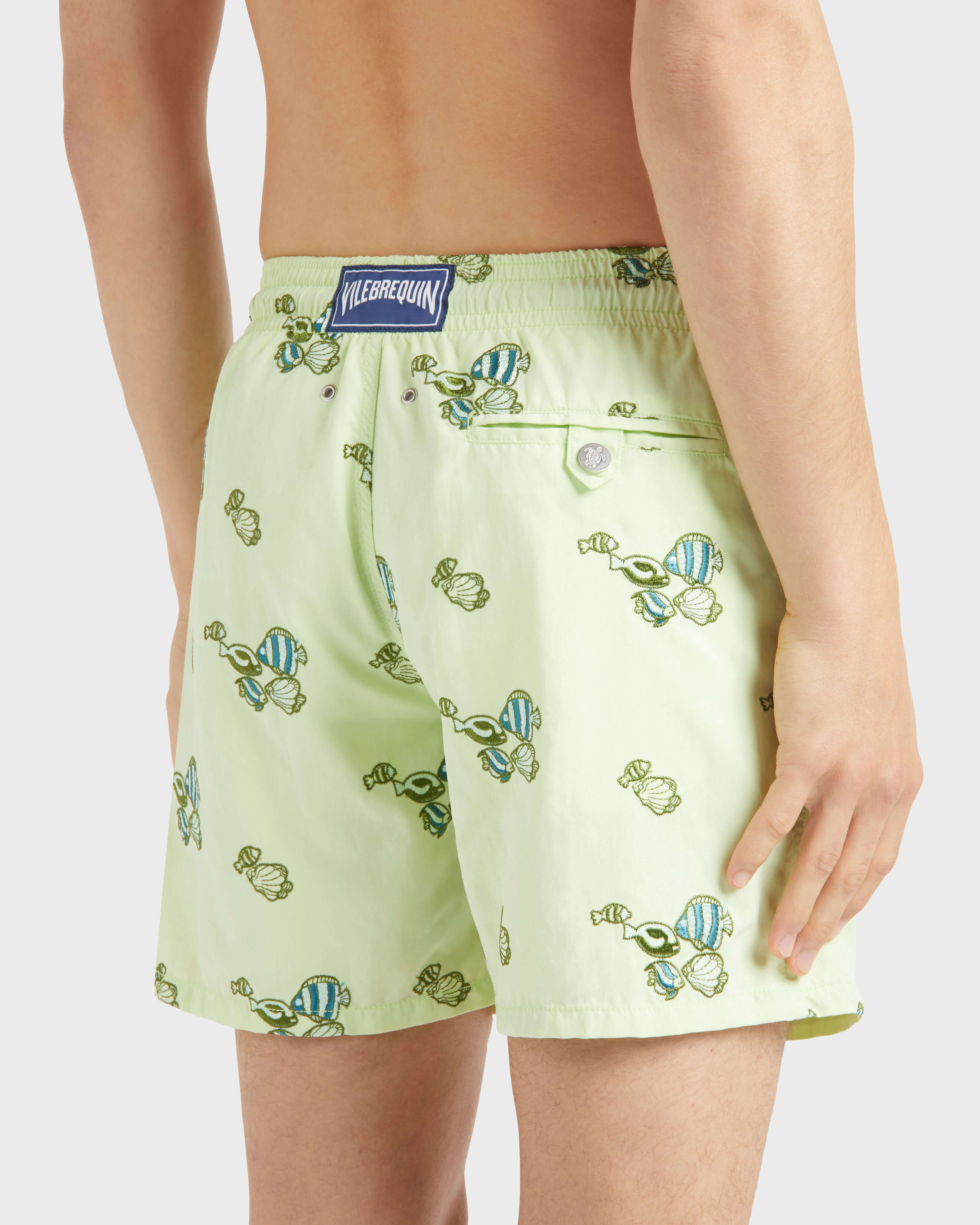 Men Swim trunks Embroidered Fishy Vibes MACAROON supp2 view