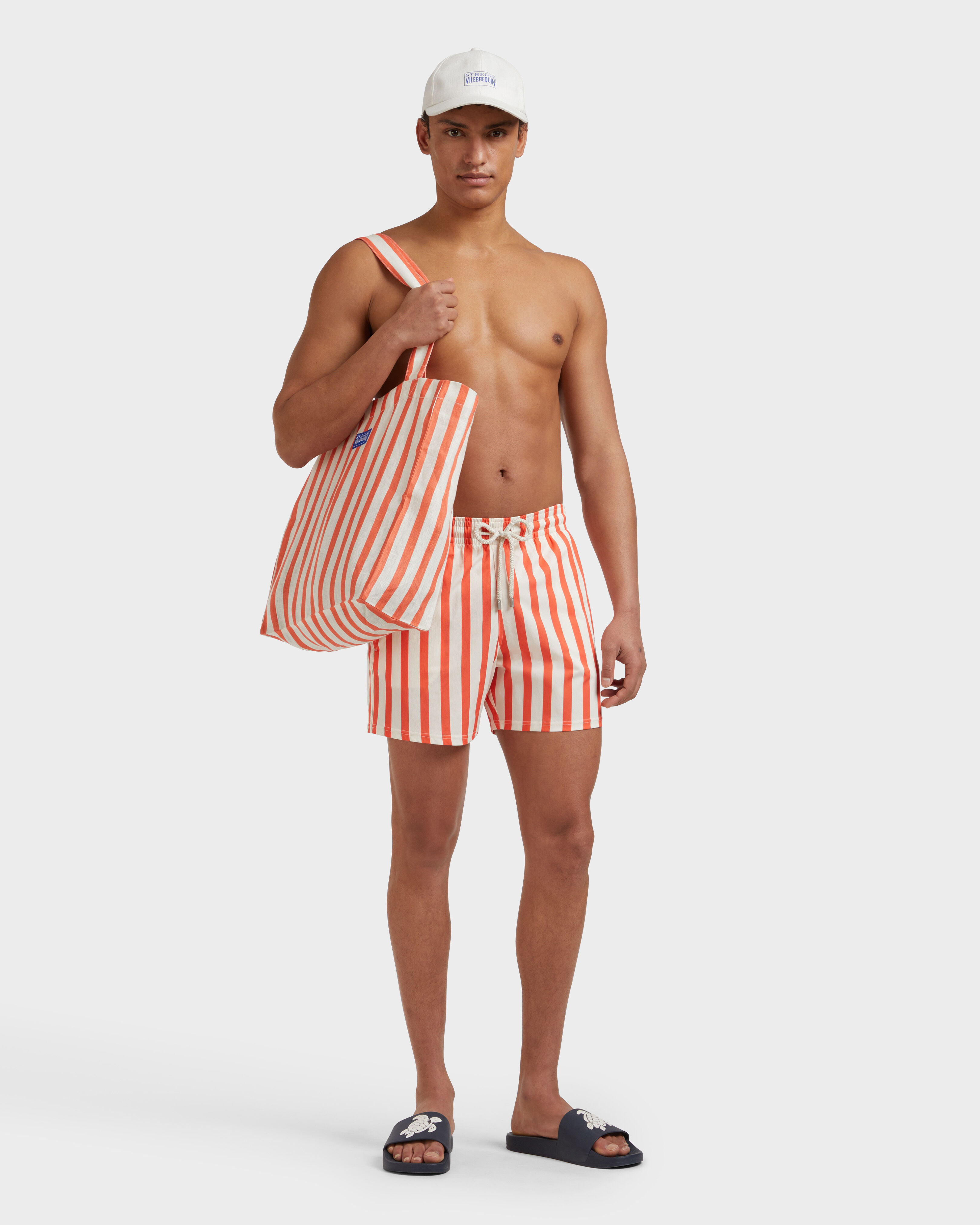 Men Stretch Short Swim Shorts Stripes - Vilebrequin x St Regis 066 supp1 view