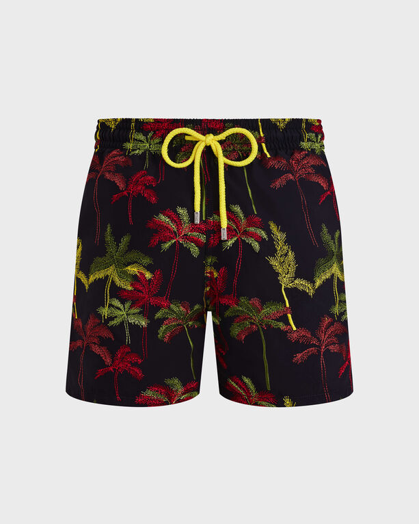 Vilebrequin - Men Swim Shorts Embroidered Palm Offset - Limited Edition - Swimwear - Mistral - Black - Size L