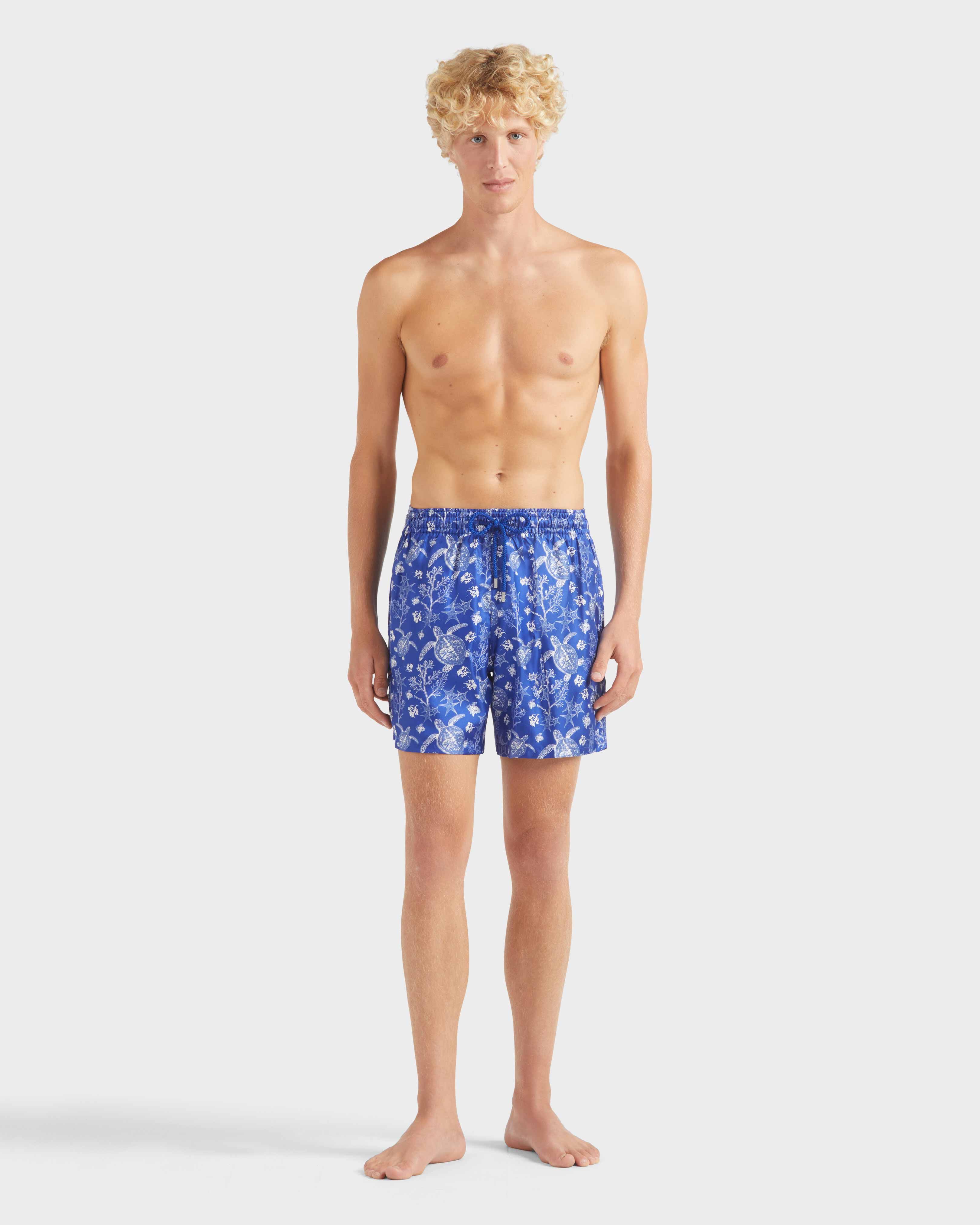 Bermuda uomo in seta X-Ray Turtles MARRAKECH frontworn view