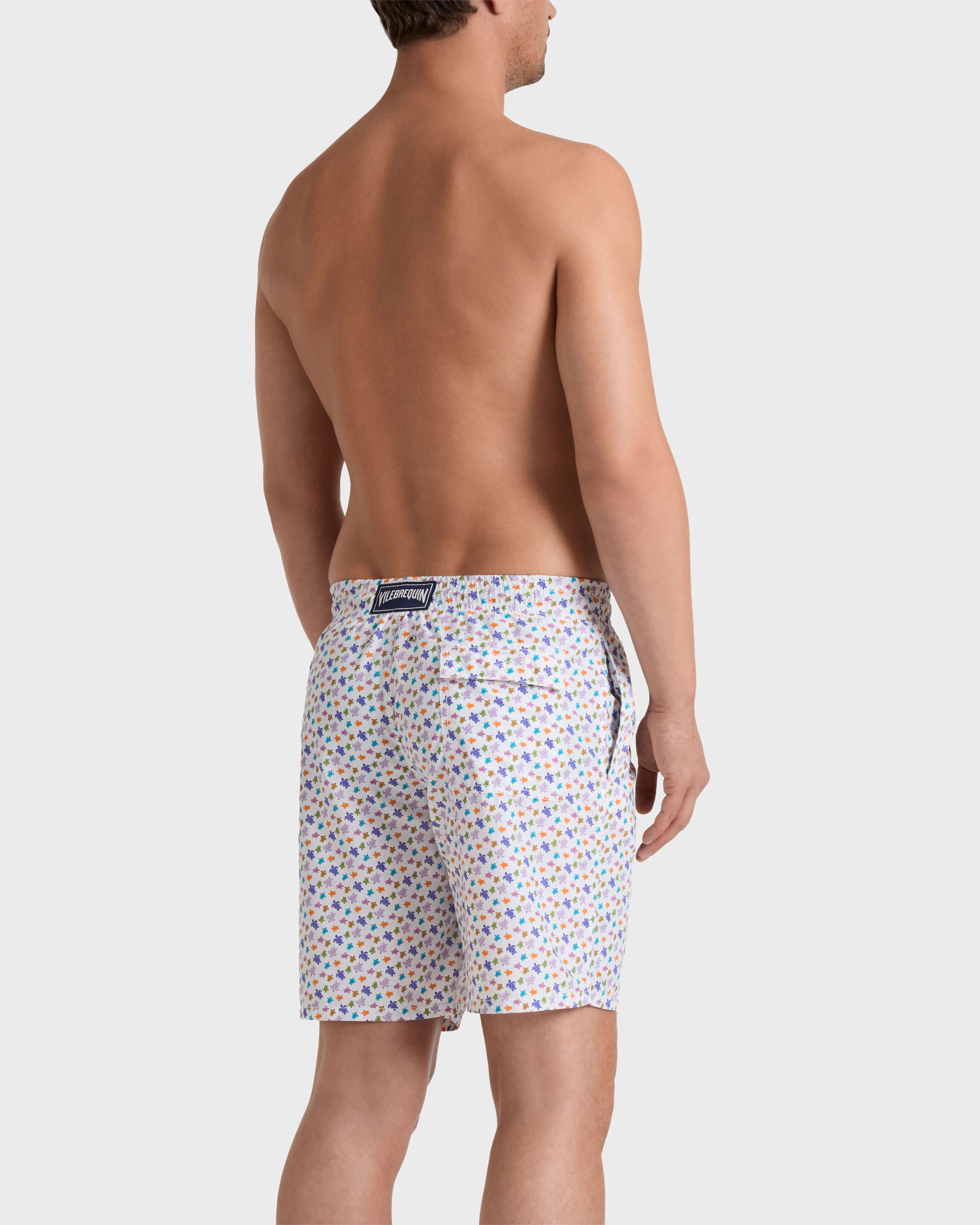 Lange Micro Ronde des Tortues Badeshorts für Herren WEISS backworn view