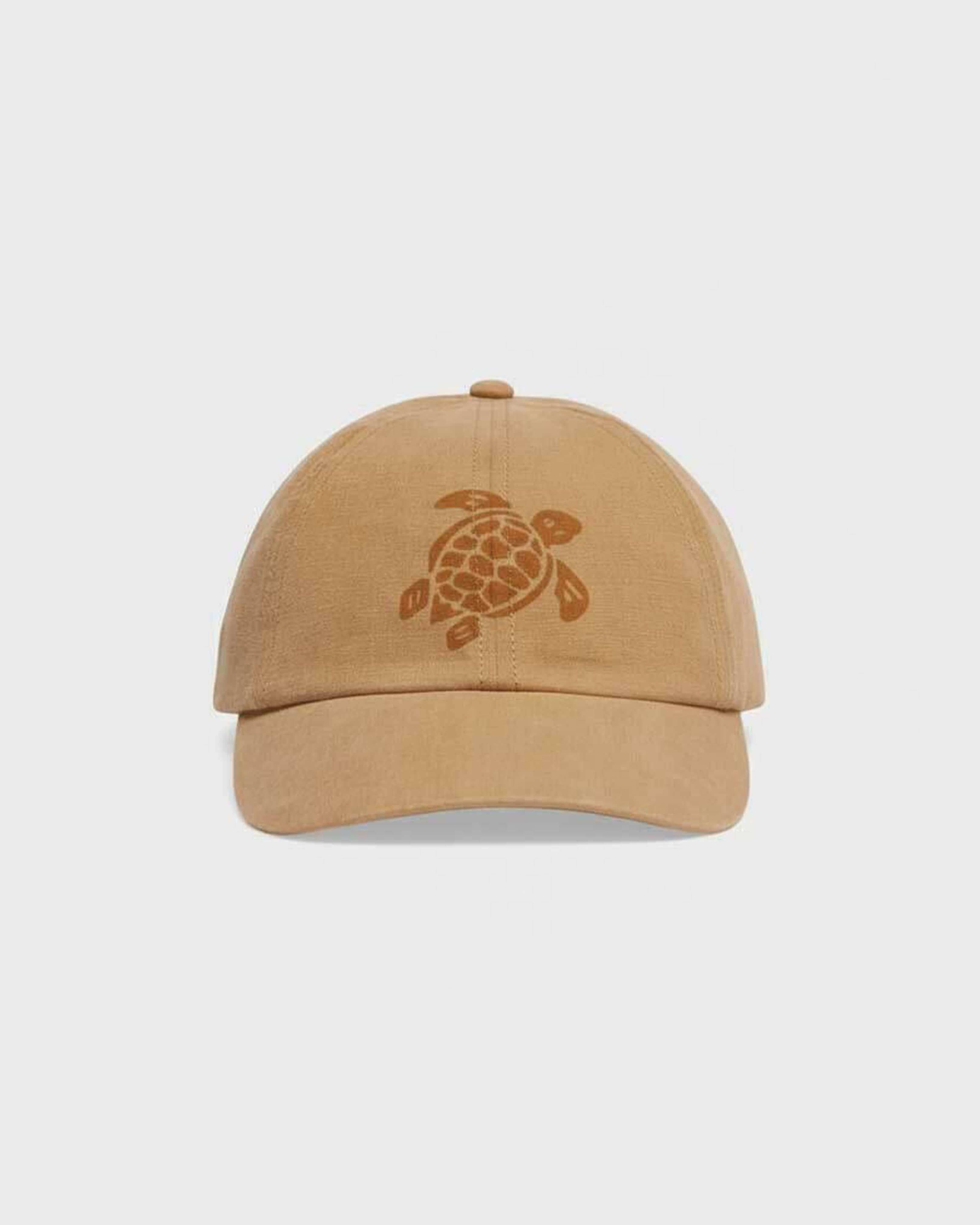 Unisex Linen Cap Solid MOCHA front view