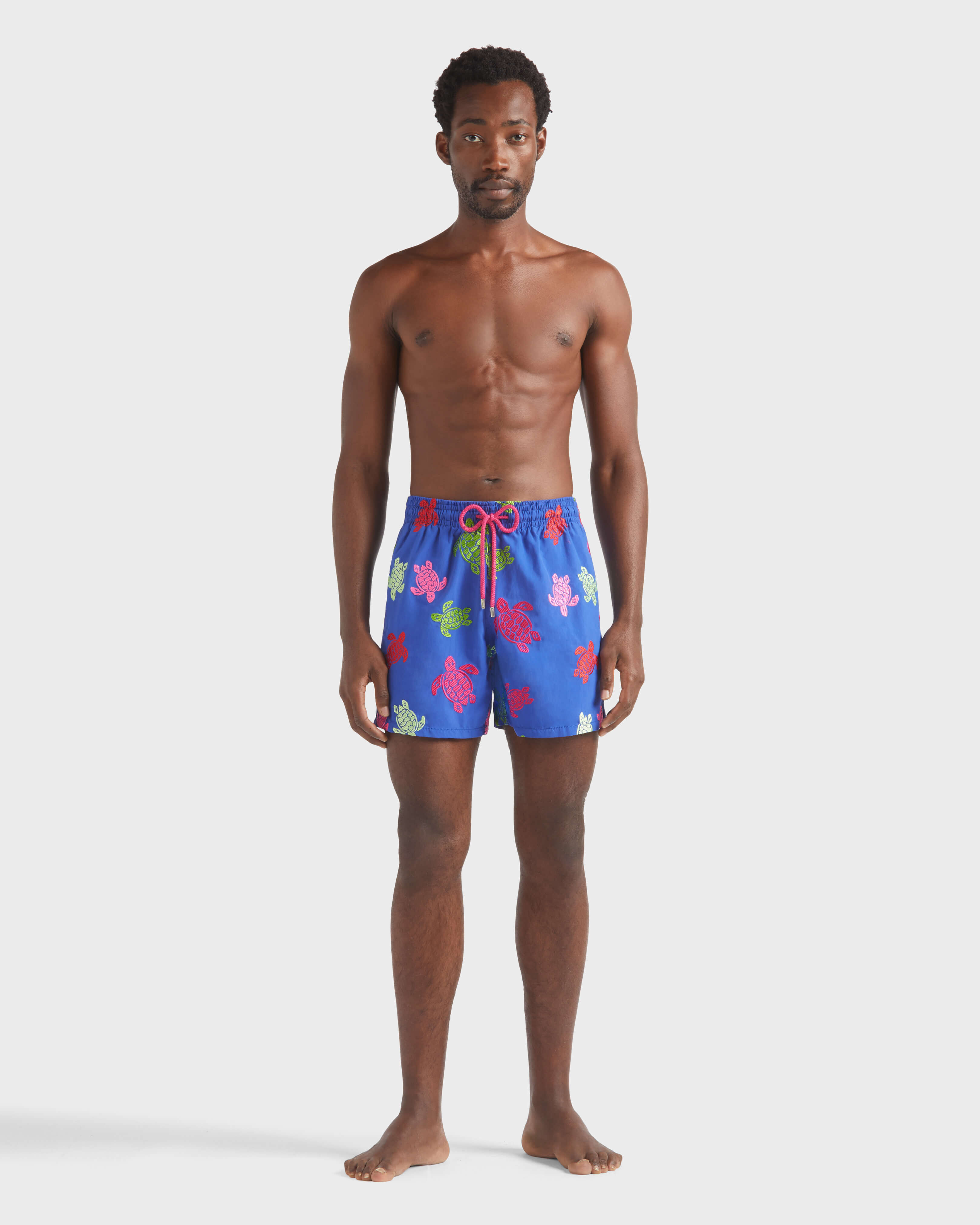 Men Swim Shorts Embroidered Tortue Multicolore - Limited Edition MARRAKECH frontworn view