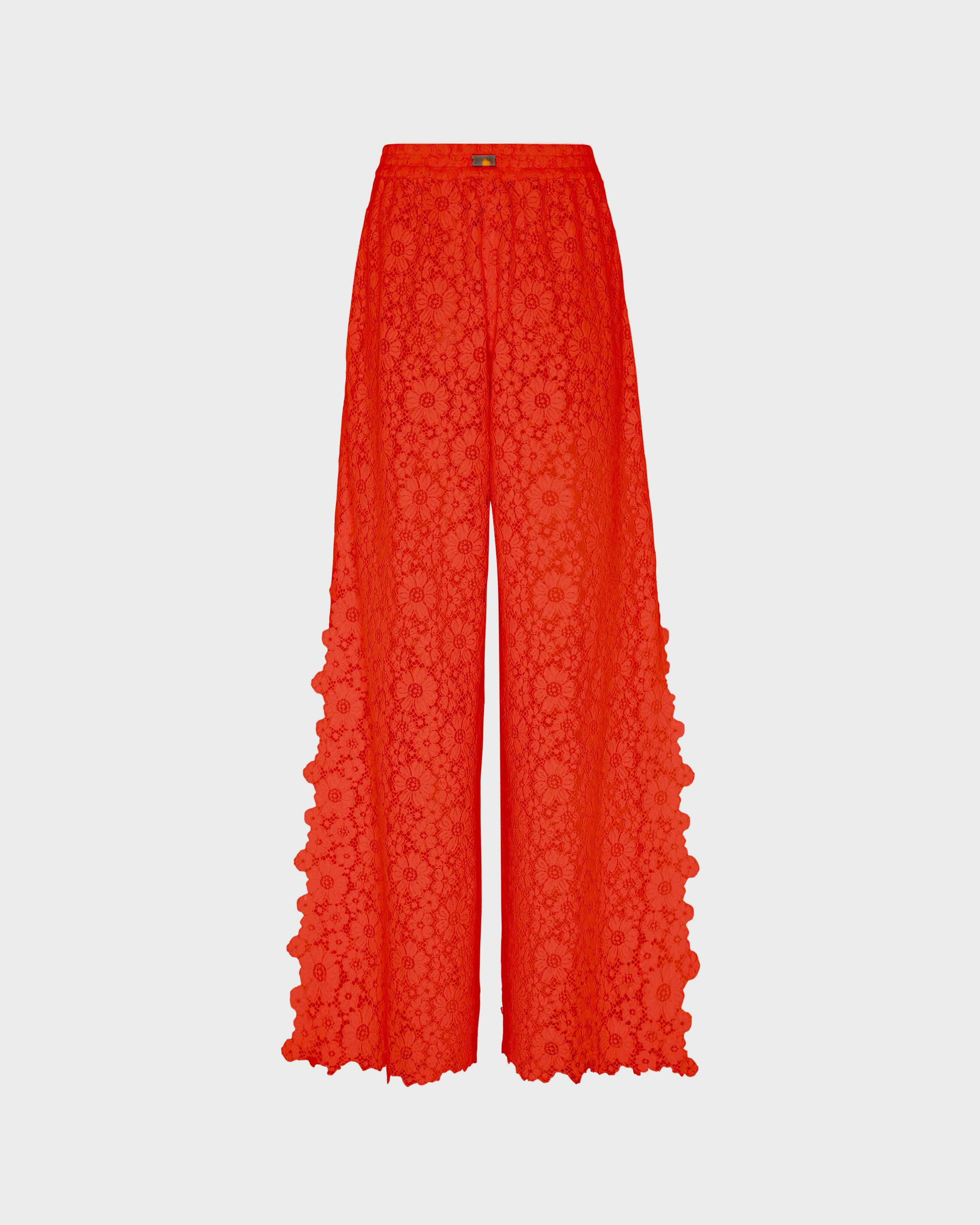 Women Guipure Pants Flowers Lace AMAPOLA back view