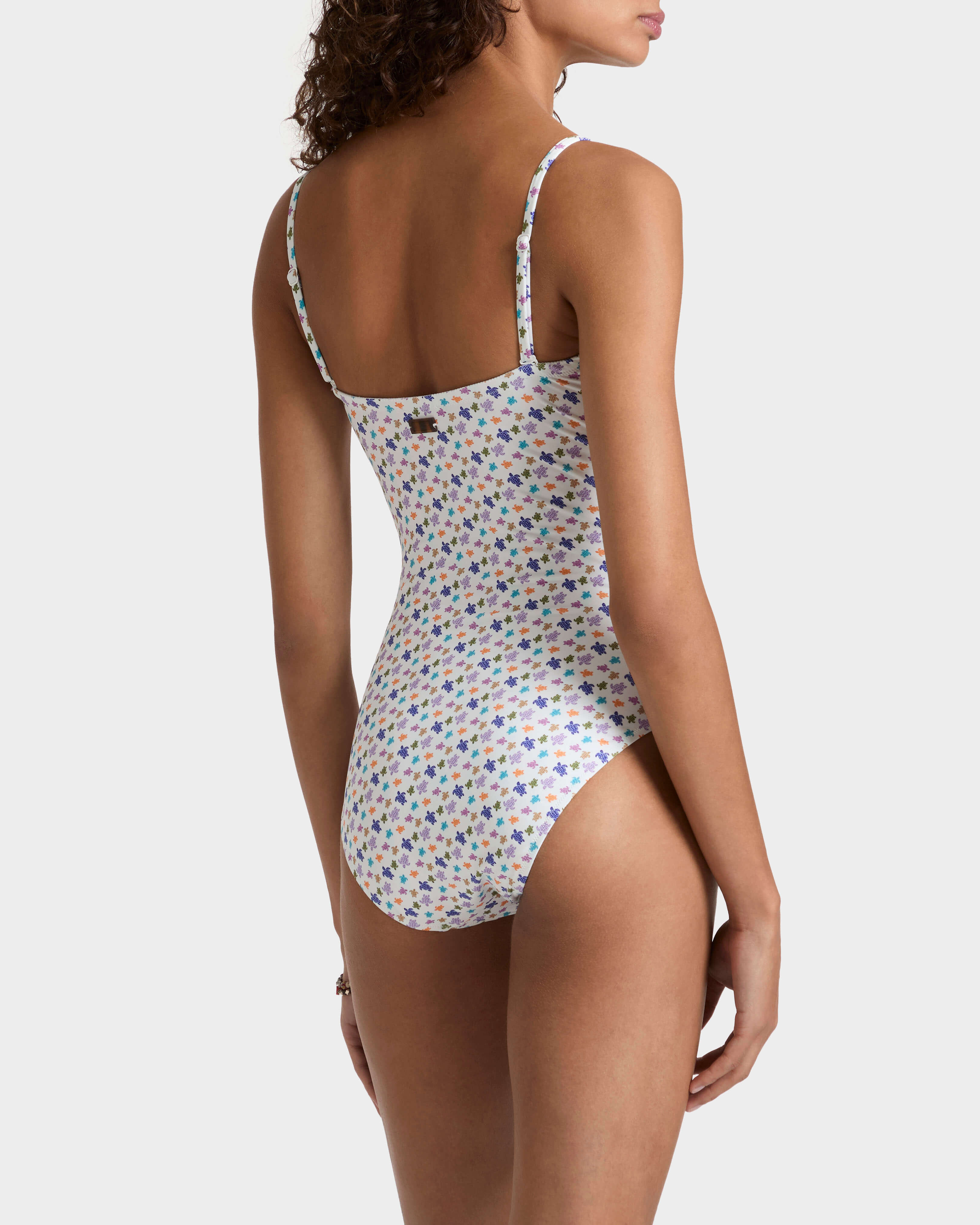 Costume intero donna con corpetto Micro Ronde des Tortues BIANCO backworn view