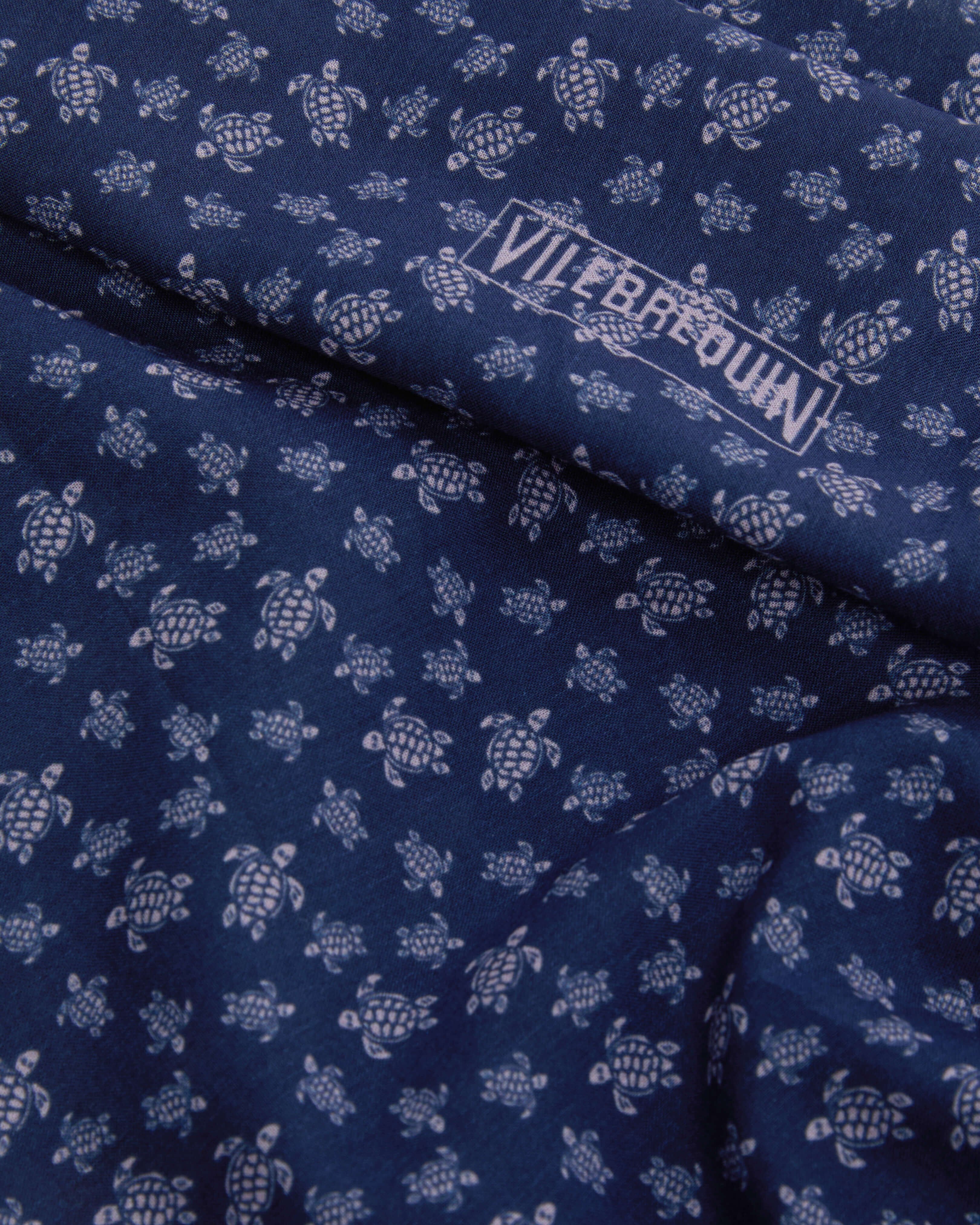 Pañuelo de gasa de algodón con estampado Micro Ronde des Tortues OURAGAN back view