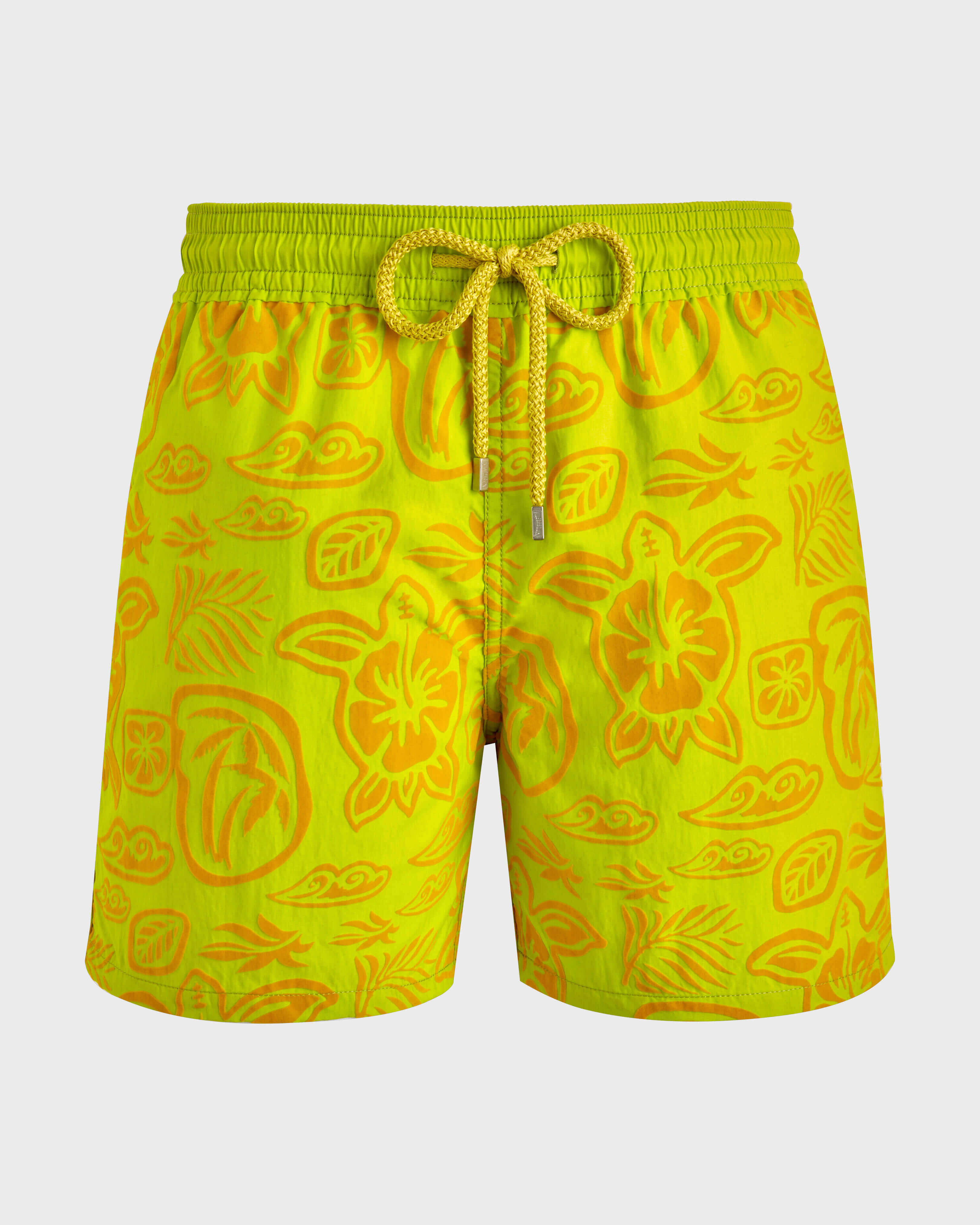 Men Flocked Swim Shorts Tahiti Turtles LIMONCILLO front view