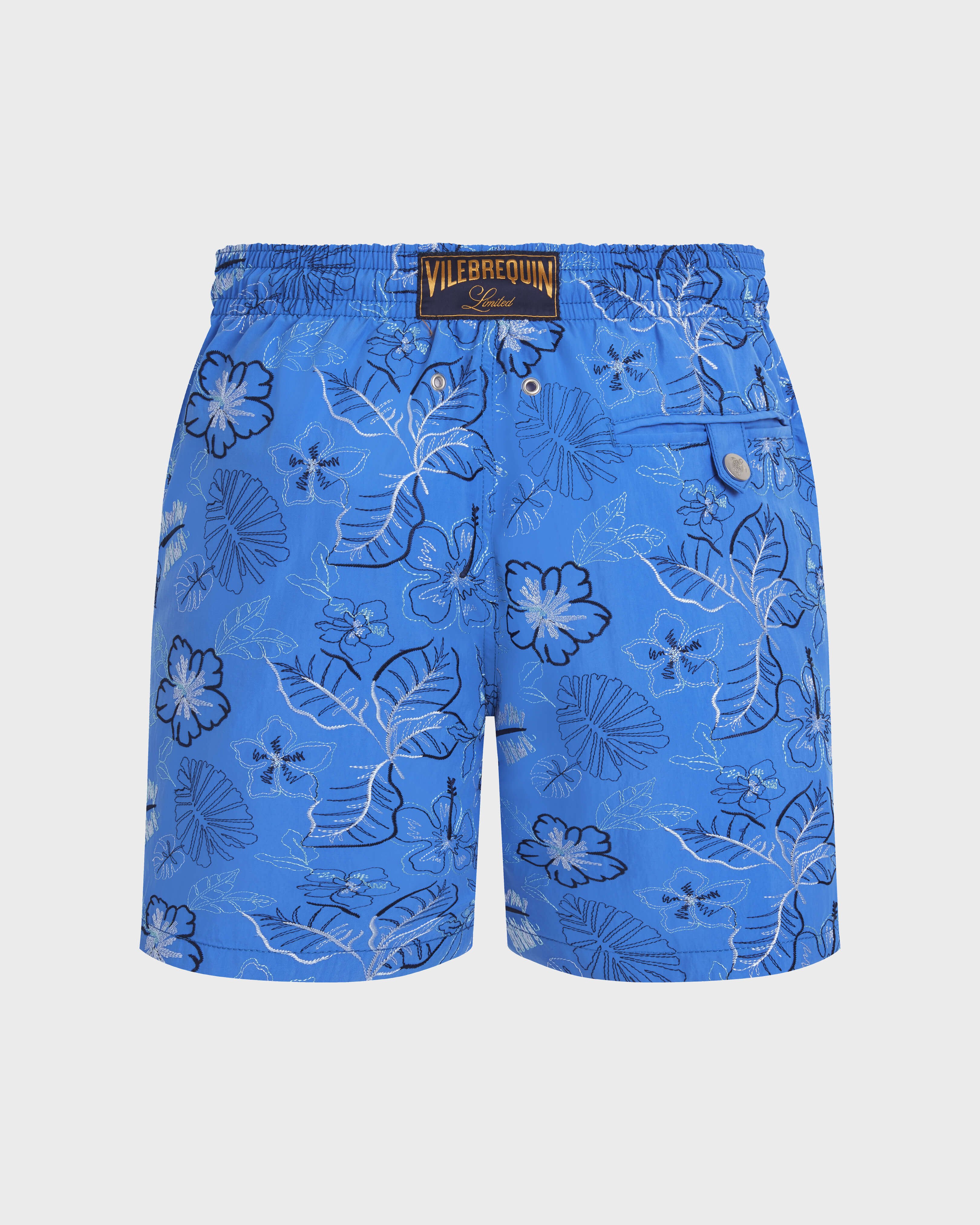 Pantaloncini mare uomo ricamati Island Flowers - Edizione limitata EARTHENWARE back view