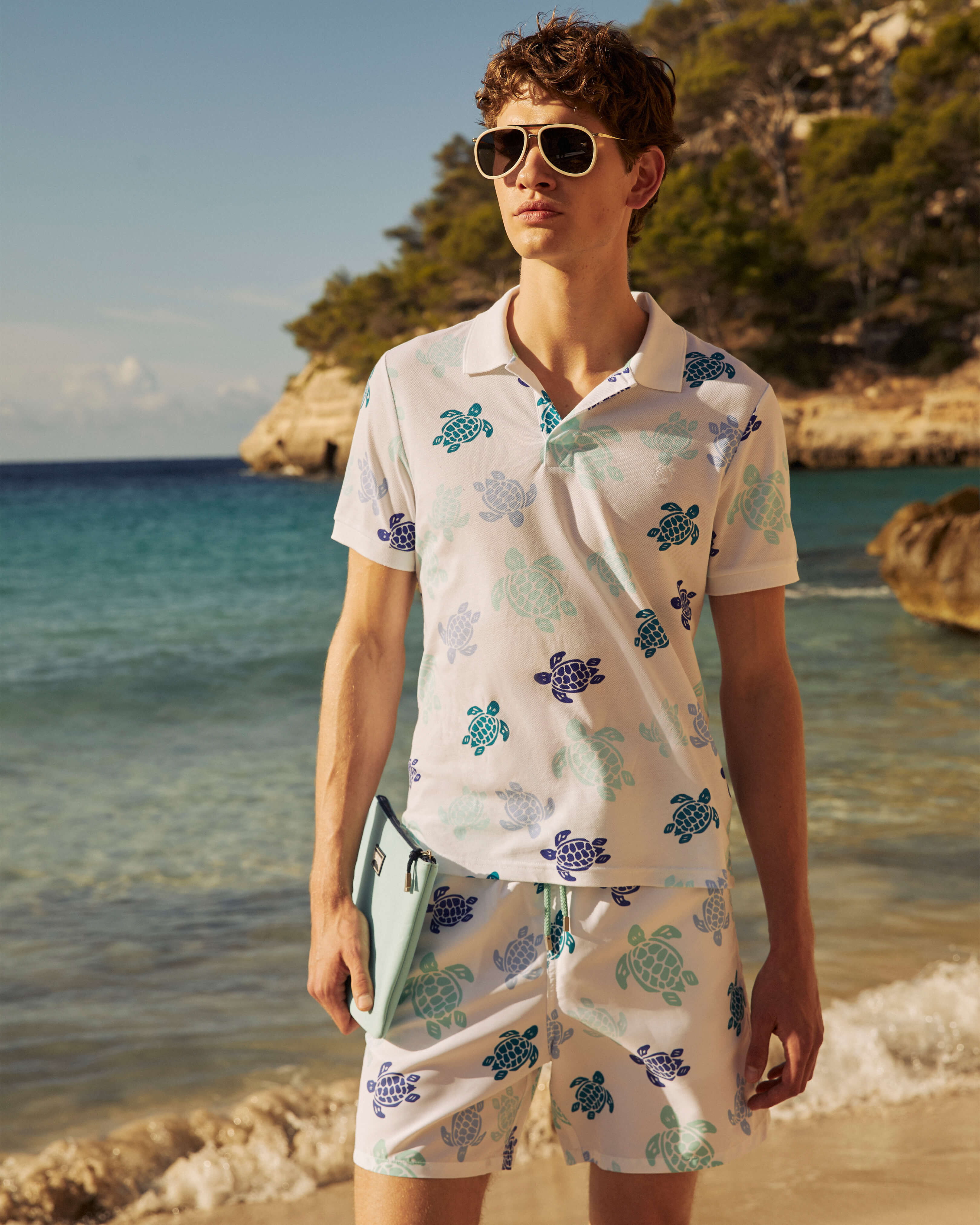 Tortues Multicolores Badeshorts für Herren WEISS look1 view